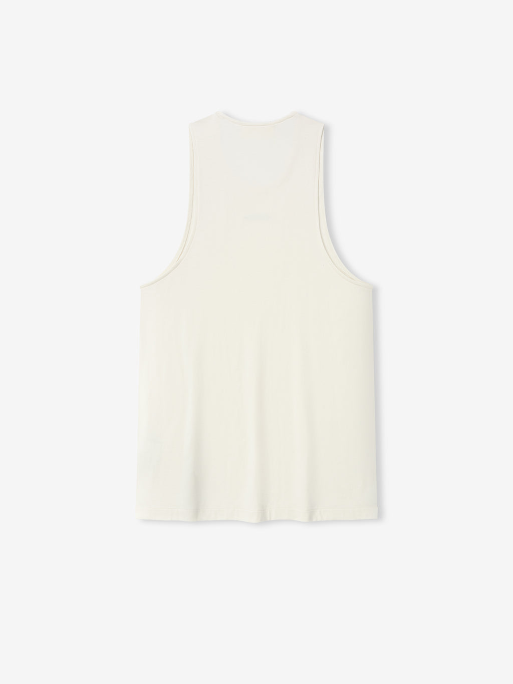 Essential Tank in a soft ivory color featuring a sleeveless racerback style with clean lines for a minimalist and versatile casual top option.