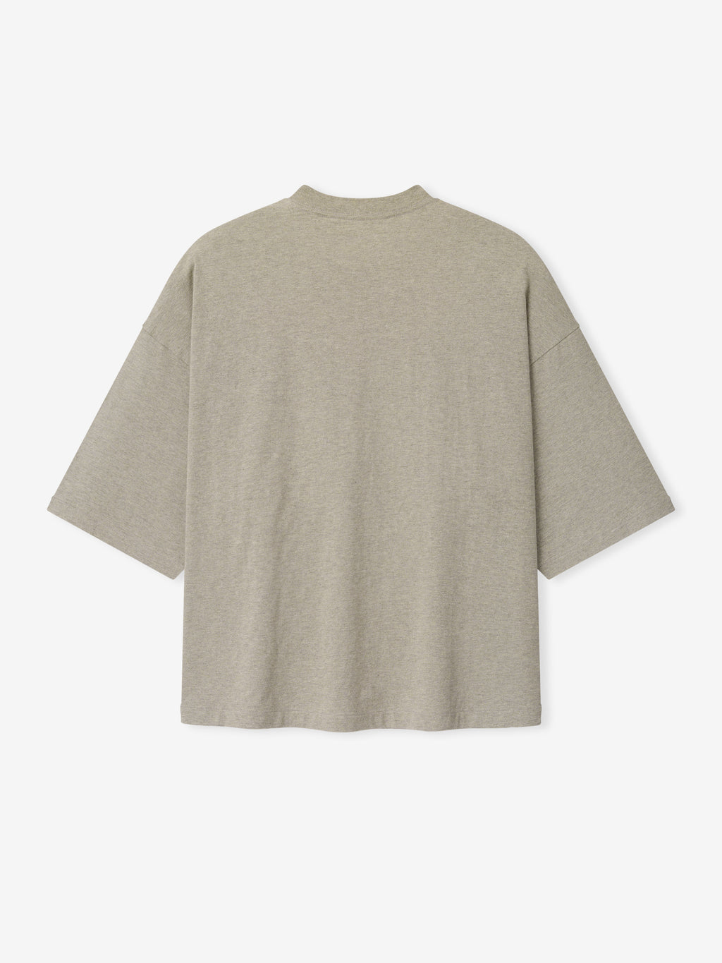 Merch Tee (Boxy) in soft seal heather fabric featuring an oversized boxy silhouette with dropped shoulders and wide short sleeves for a relaxed, minimalist casual top.