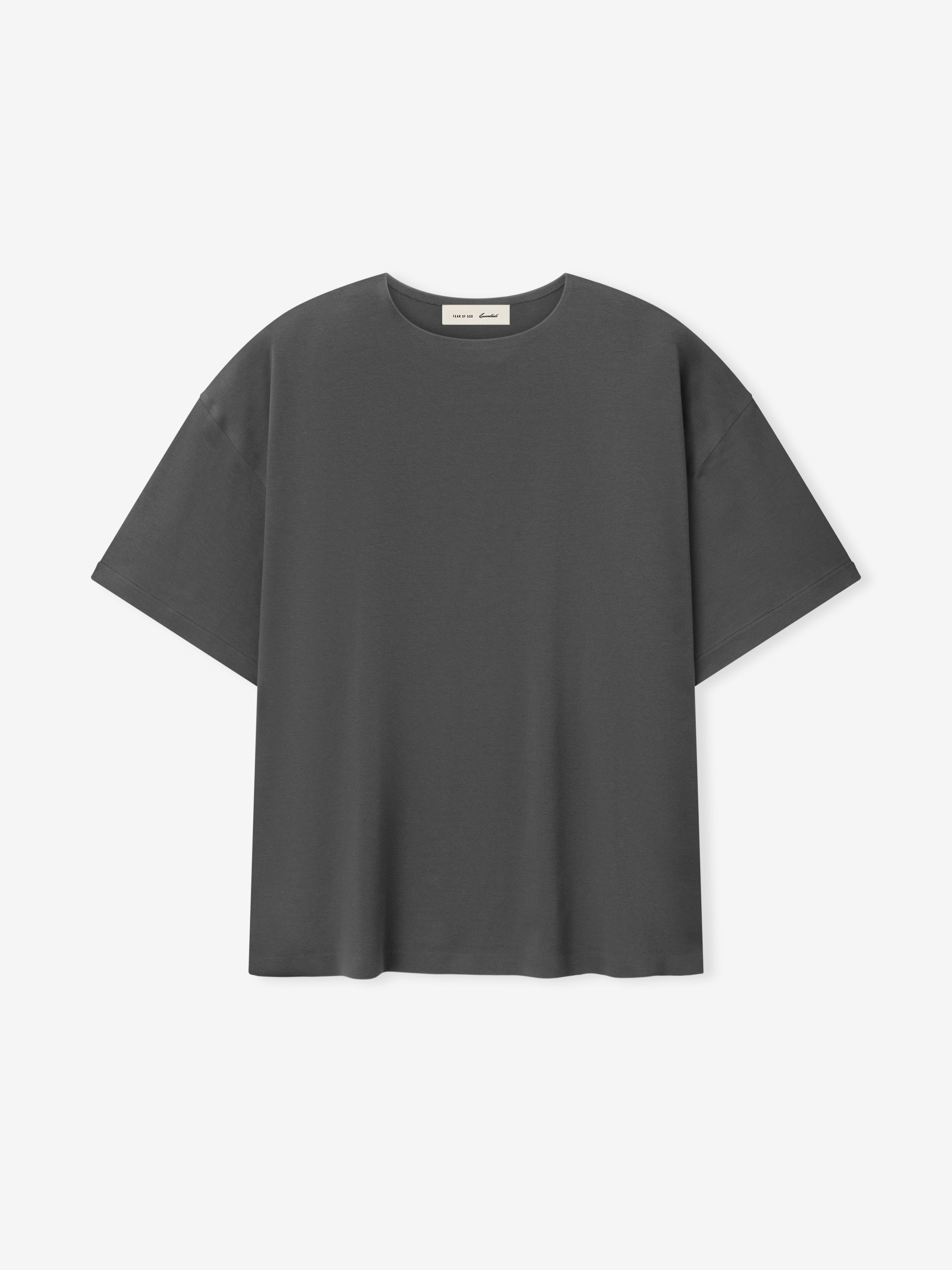 Ponte Modern Tee (Relaxed) in muted iron grey featuring a roomy fit with short sleeves and a crew neckline, crafted from a smooth fabric for a comfortable, versatile top.