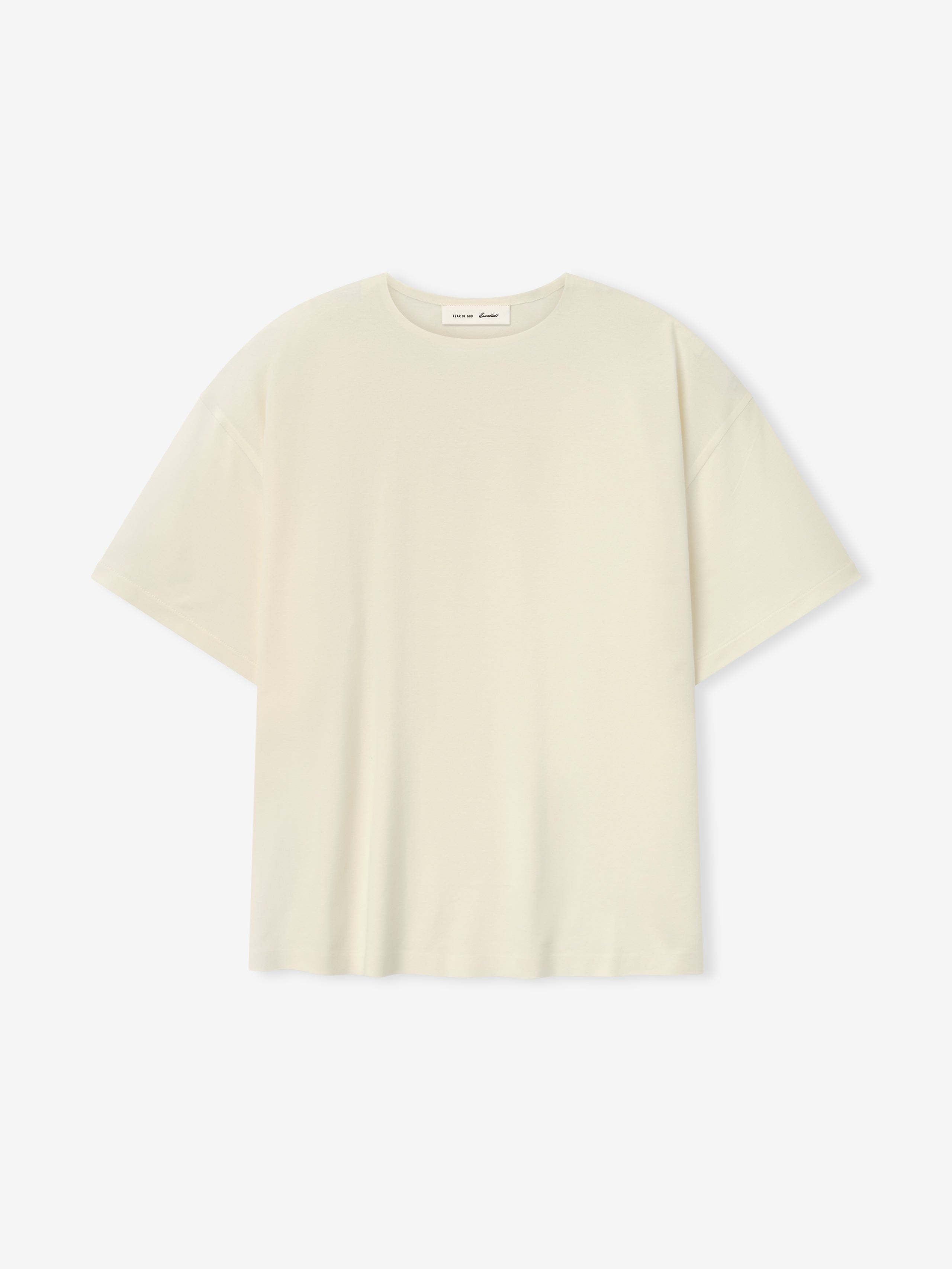 Ponte Modern Tee (Relaxed) in a soft ivory shade featuring a relaxed silhouette with short sleeves and a crew neckline, crafted from smooth fabric for a casual, comfortable top.