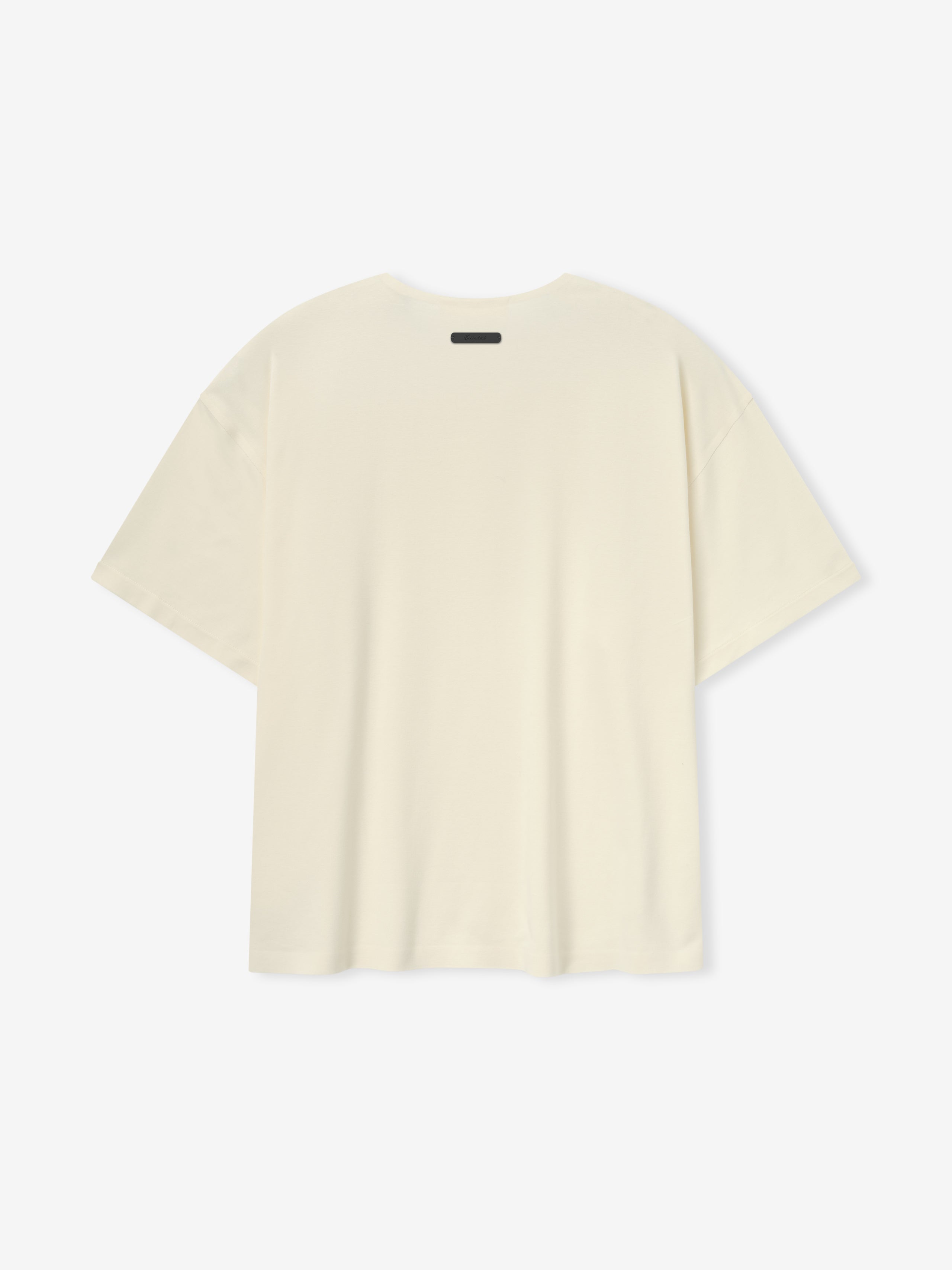 Ponte Modern Tee (Relaxed) in a soft ivory tone featuring a loose silhouette with short sleeves and a crew neckline, made from smooth fabric for a casual, easygoing top.