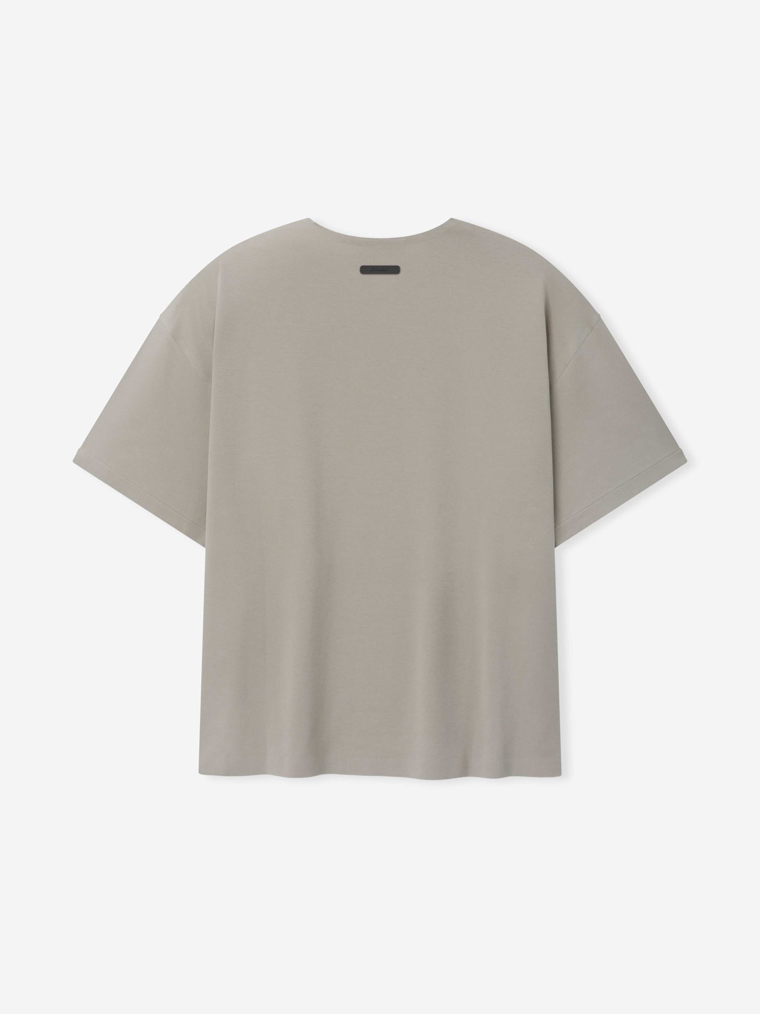 Ponte Modern Tee (Relaxed) in a soft, muted taupe shade with a roomy, relaxed silhouette, wide short sleeves, and a smooth, comfortable fabric ideal for casual tops.