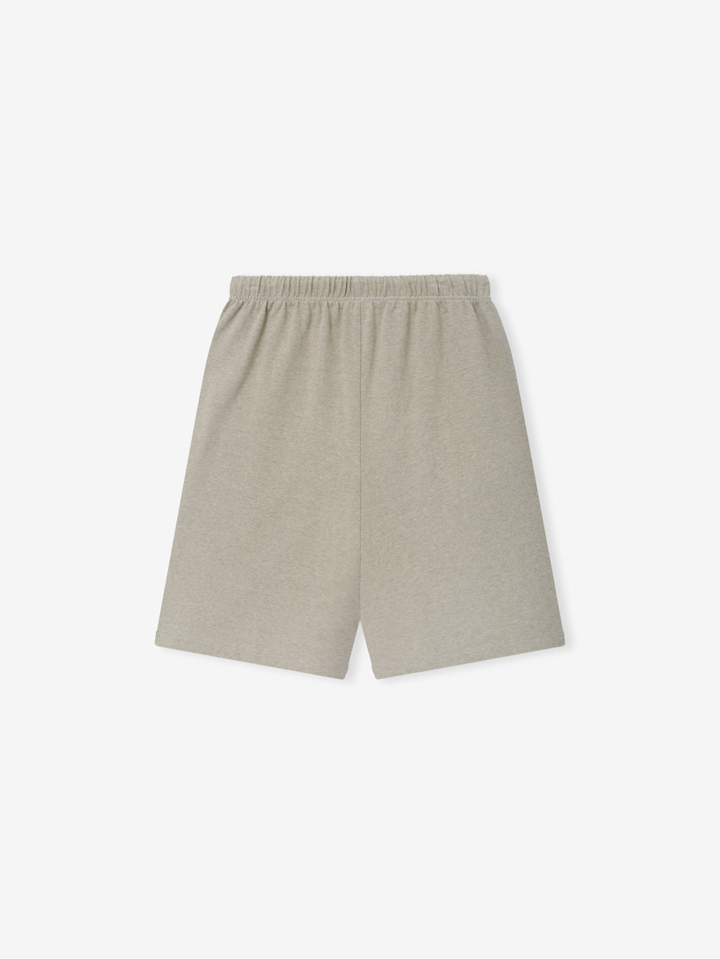 Heavy Jersey 90'S Sweatshort in a soft washed seal heather shade, featuring a relaxed fit, elastic waistband, and simple back design on casual comfortable bottoms.