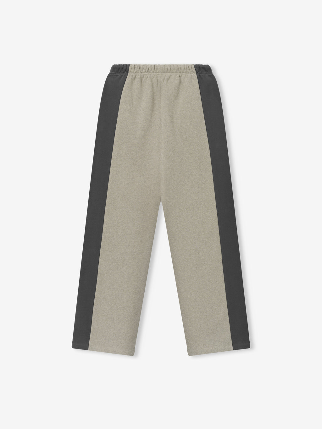 Panelled Lounge Pant in a muted neutral tone with dark side panels, featuring a relaxed fit and elastic waistband for comfortable casual bottoms.