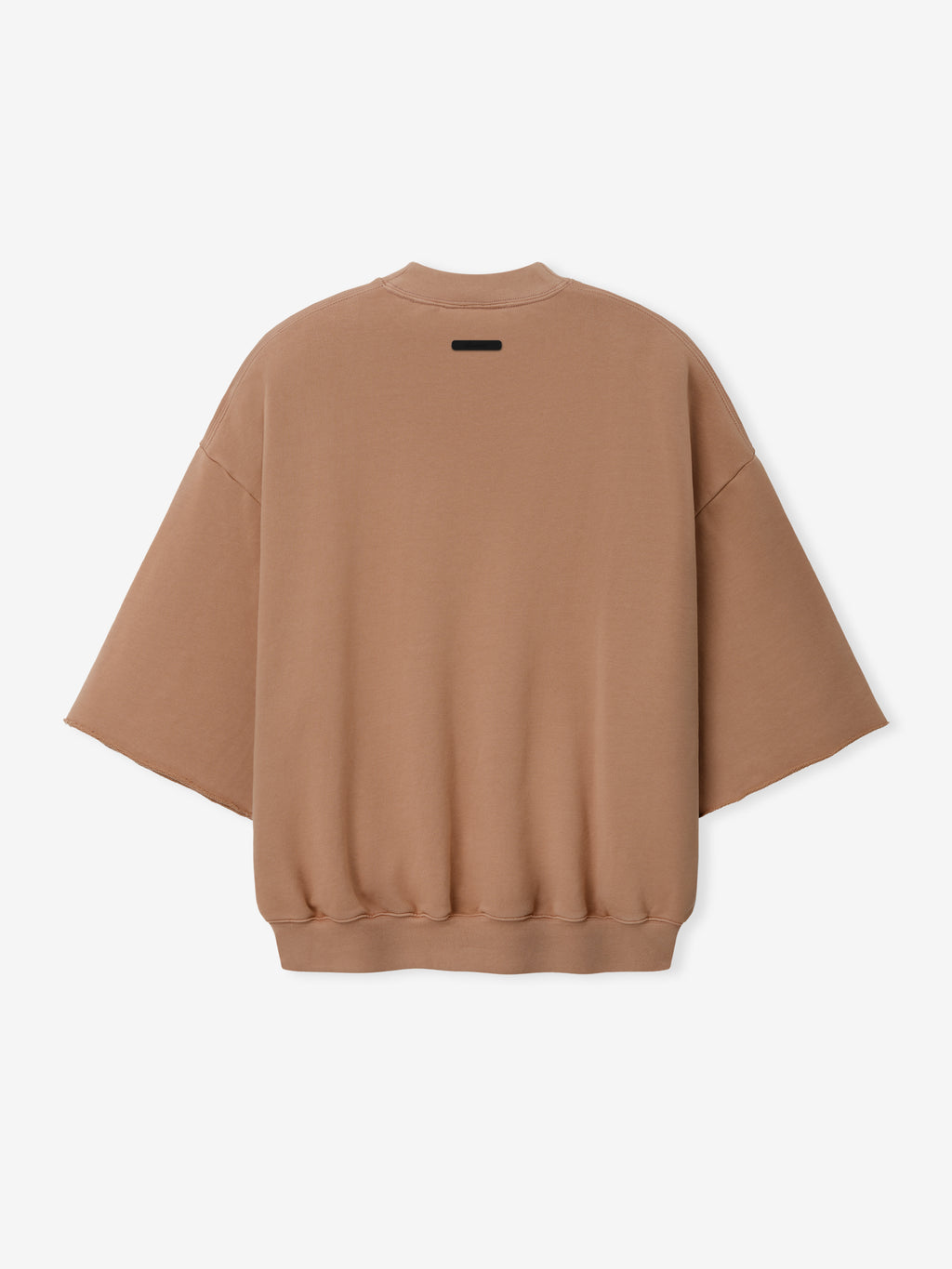 Back view of a washed ginger 3/4 Sleeve Crewneck featuring wide, relaxed sleeves and a ribbed hem for a modern, comfortable top layering option.