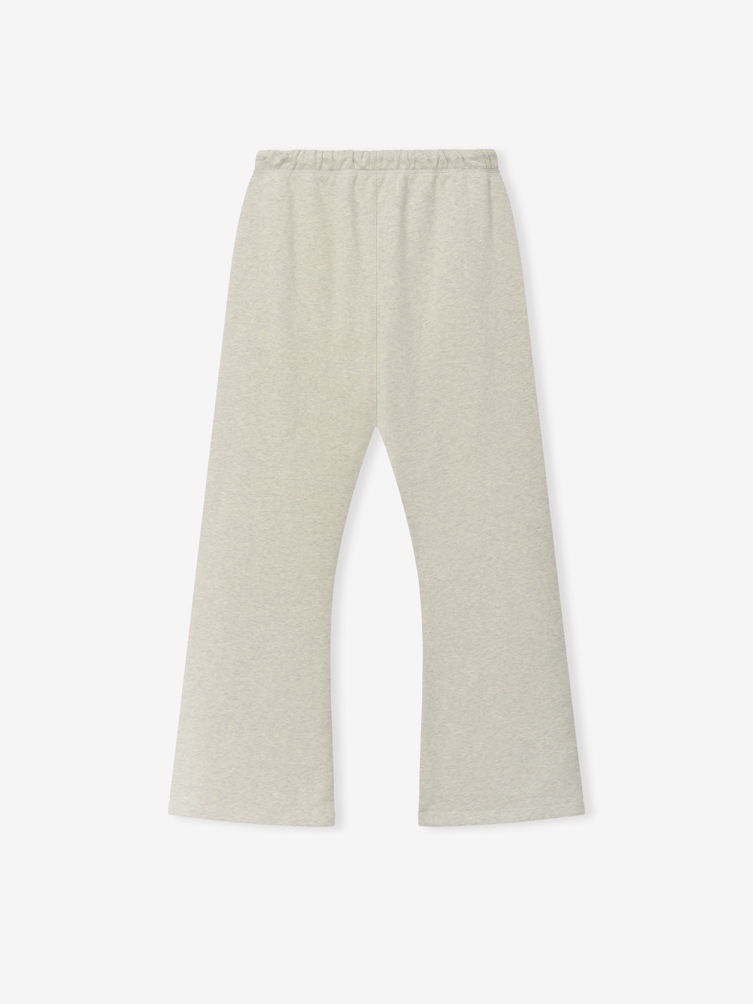 Flare Sweatpant in a soft vanilla heather shade featuring a relaxed fit with a flared leg, elastic waistband, and lightweight fabric for comfortable casual bottoms.