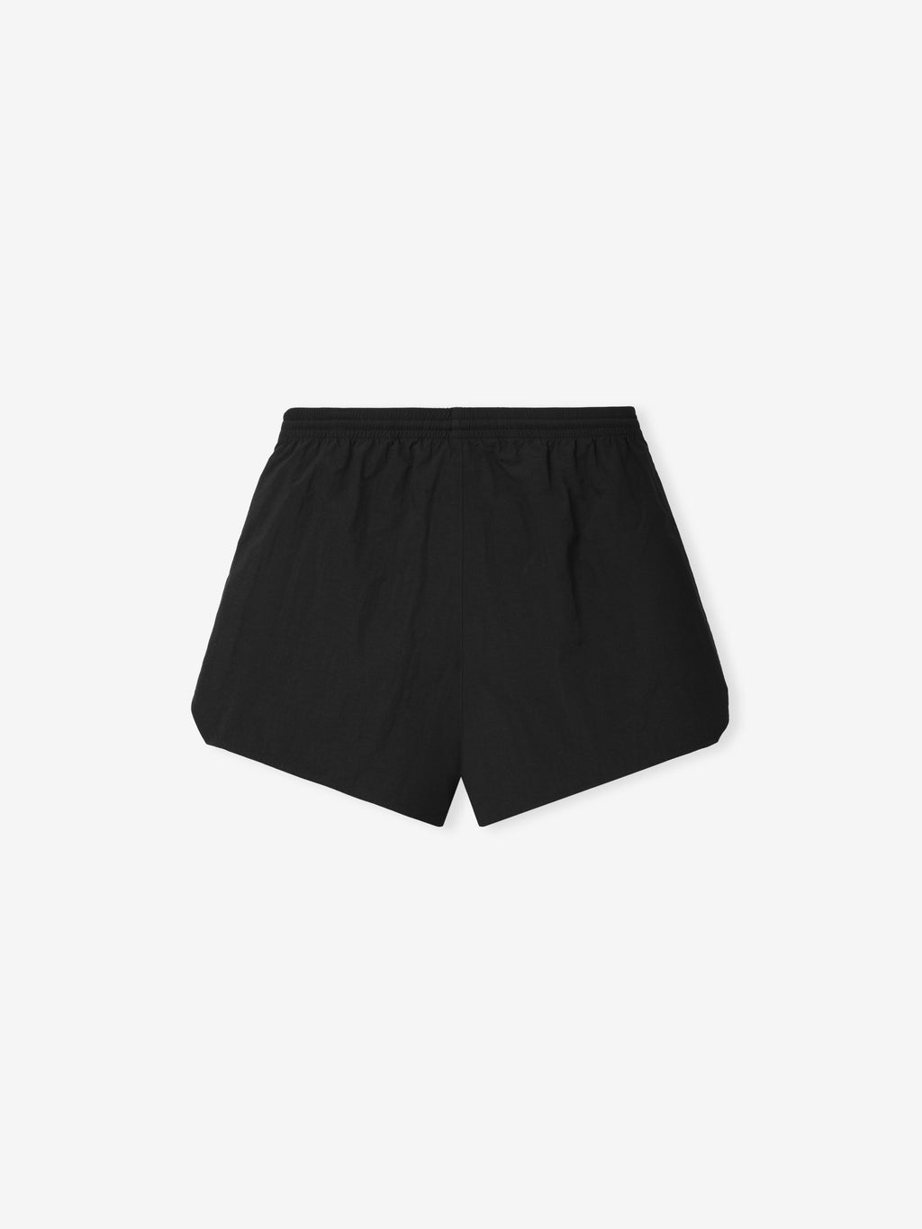 Nylon Swim Short in a classic black shade, featuring a streamlined design with an elastic waistband for comfortable, adjustable fit and versatile casual wear.