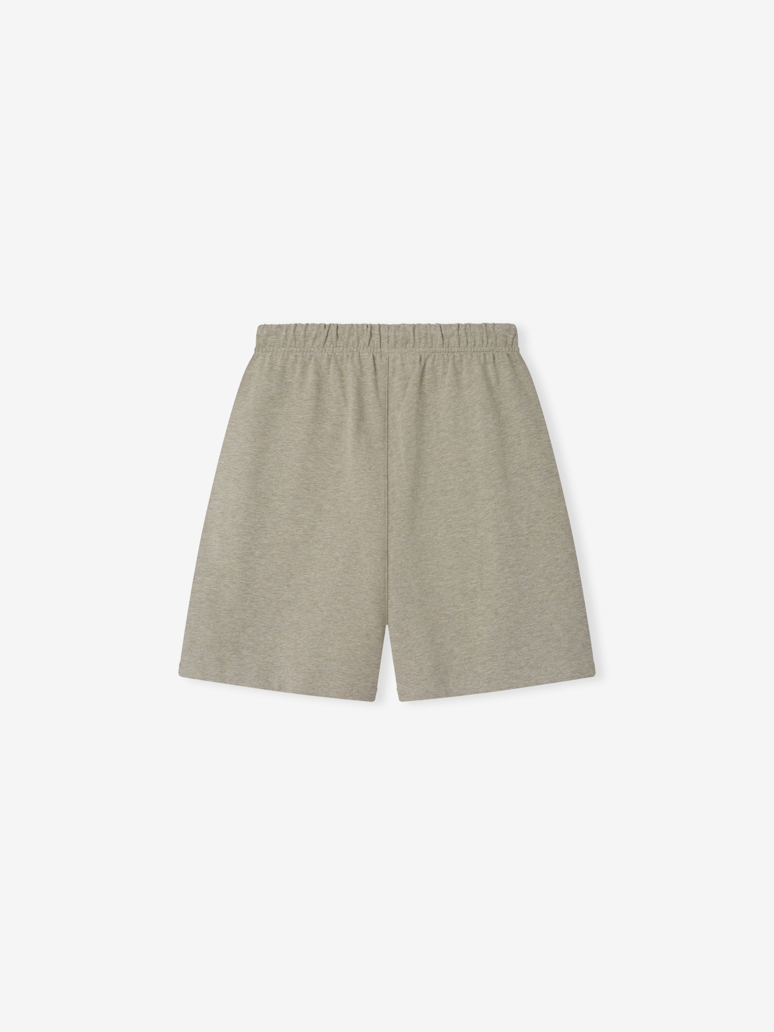 Kids 90'S Jersey Sweatshort in a soft seal heather tone featuring a comfortable elastic waistband, designed as casual bottoms perfect for everyday wear and relaxed movement.