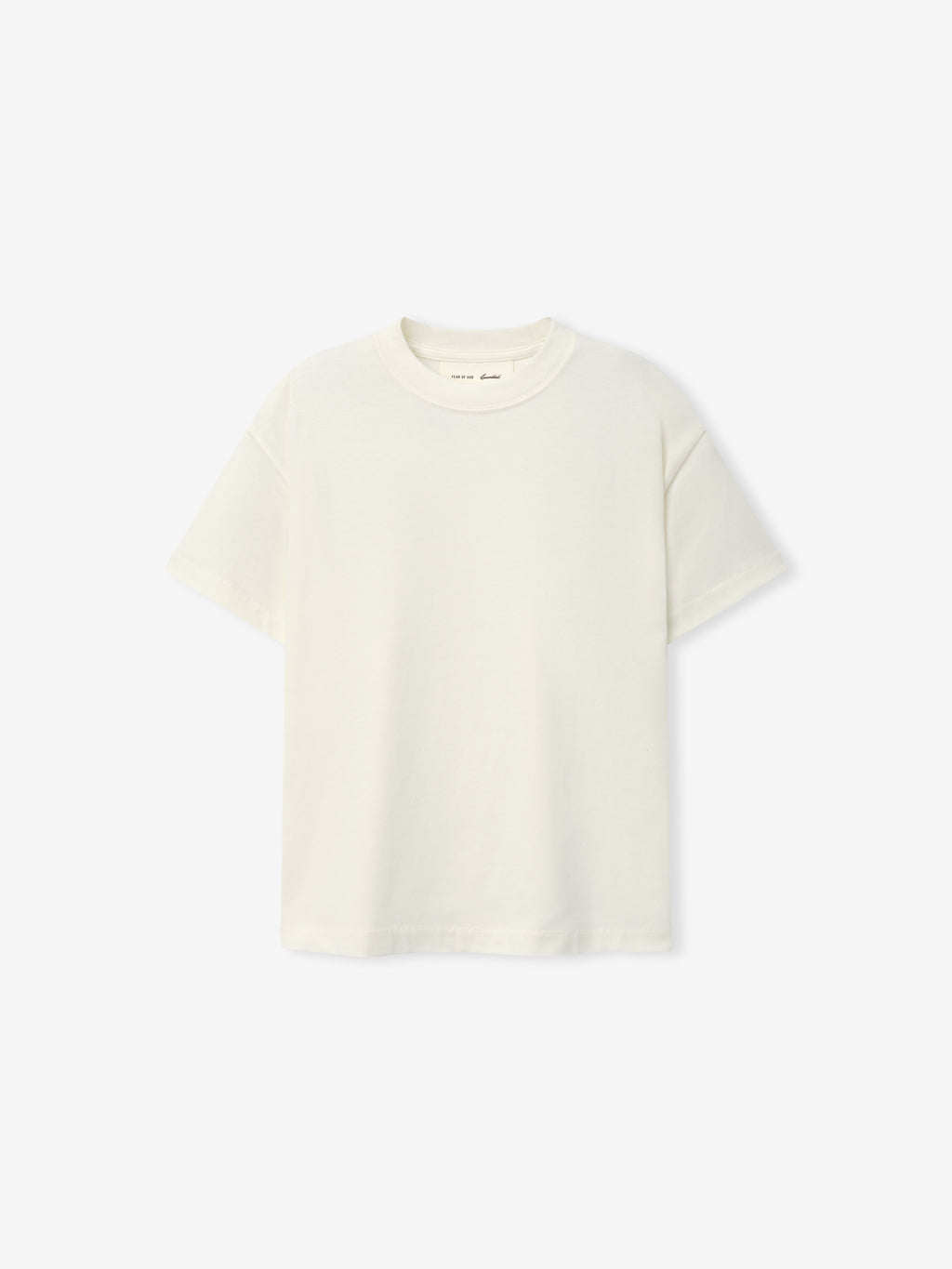 Kids Tri-Blend Essential Tee in soft ivory with a classic crew neck and relaxed fit, designed as a comfortable and versatile tops option for kids.
