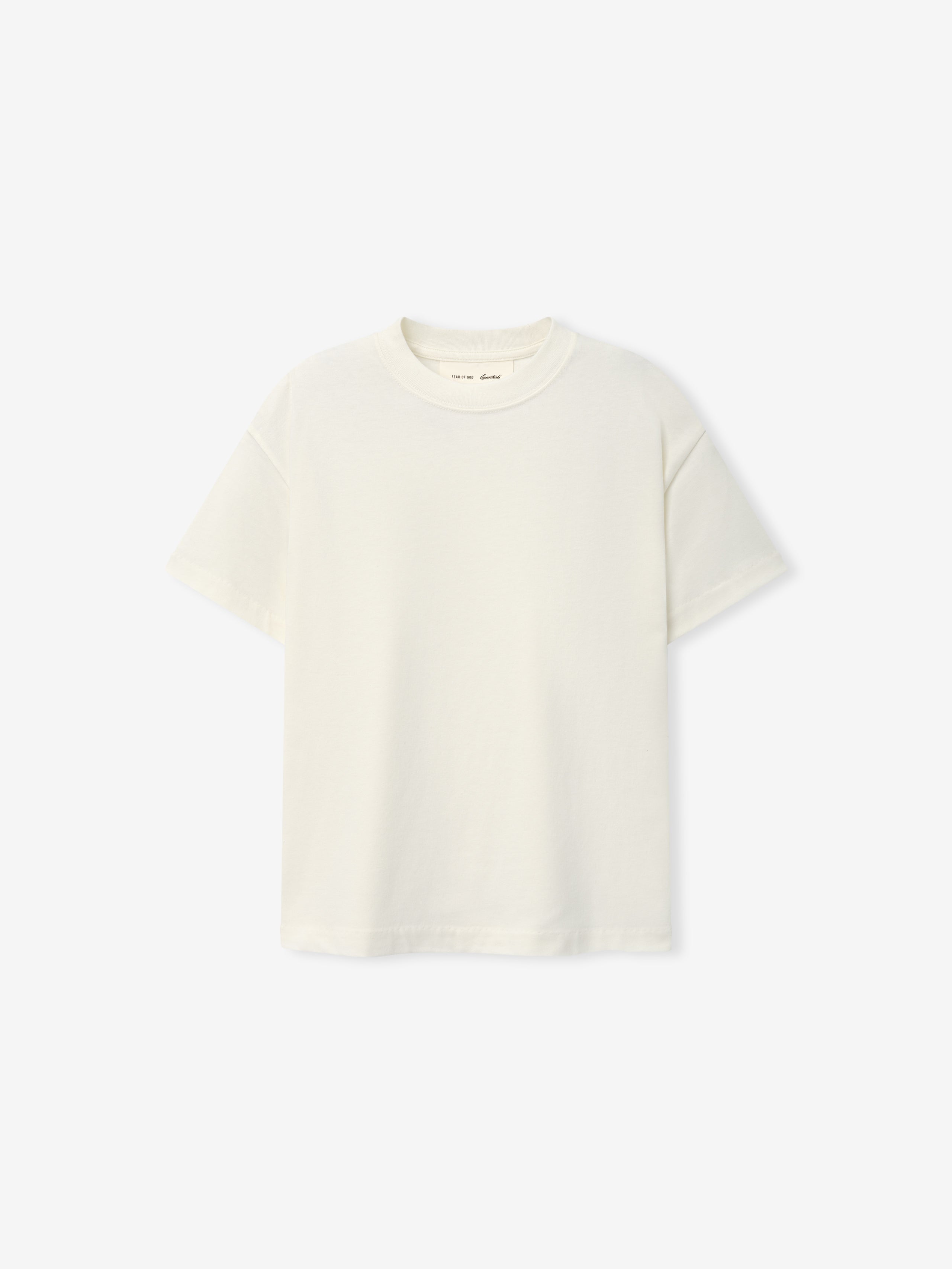 Kids Tri-Blend Essential Tee in soft ivory with a classic crew neck and relaxed fit, designed as a comfortable and versatile tops option for kids.