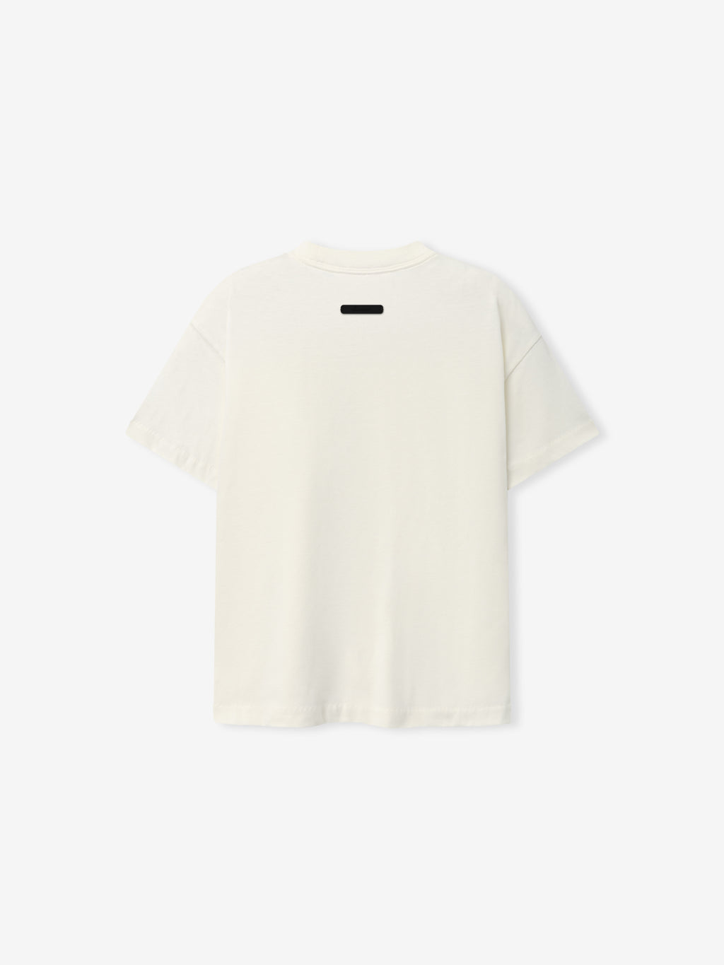 Kids Tri-Blend Essential Tee in soft ivory shown from the back, featuring a classic crew neck and a relaxed silhouette for everyday kids’ casual wear.