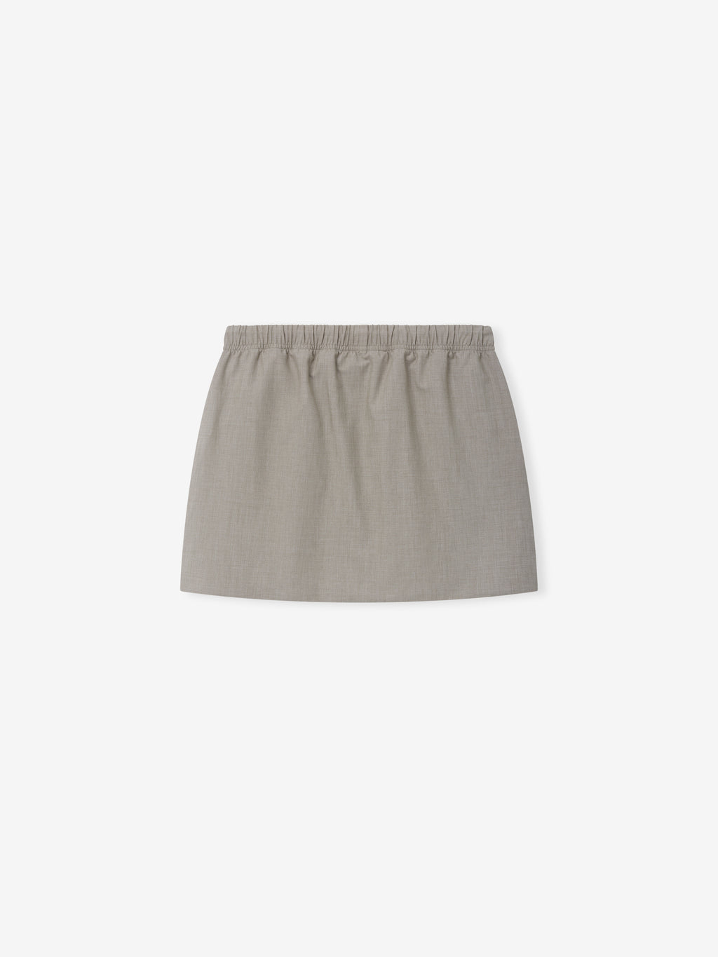 Micro Skirt in a soft neutral tone featuring a smooth fabric with an elastic waistband for a comfortable and versatile modern bottom.