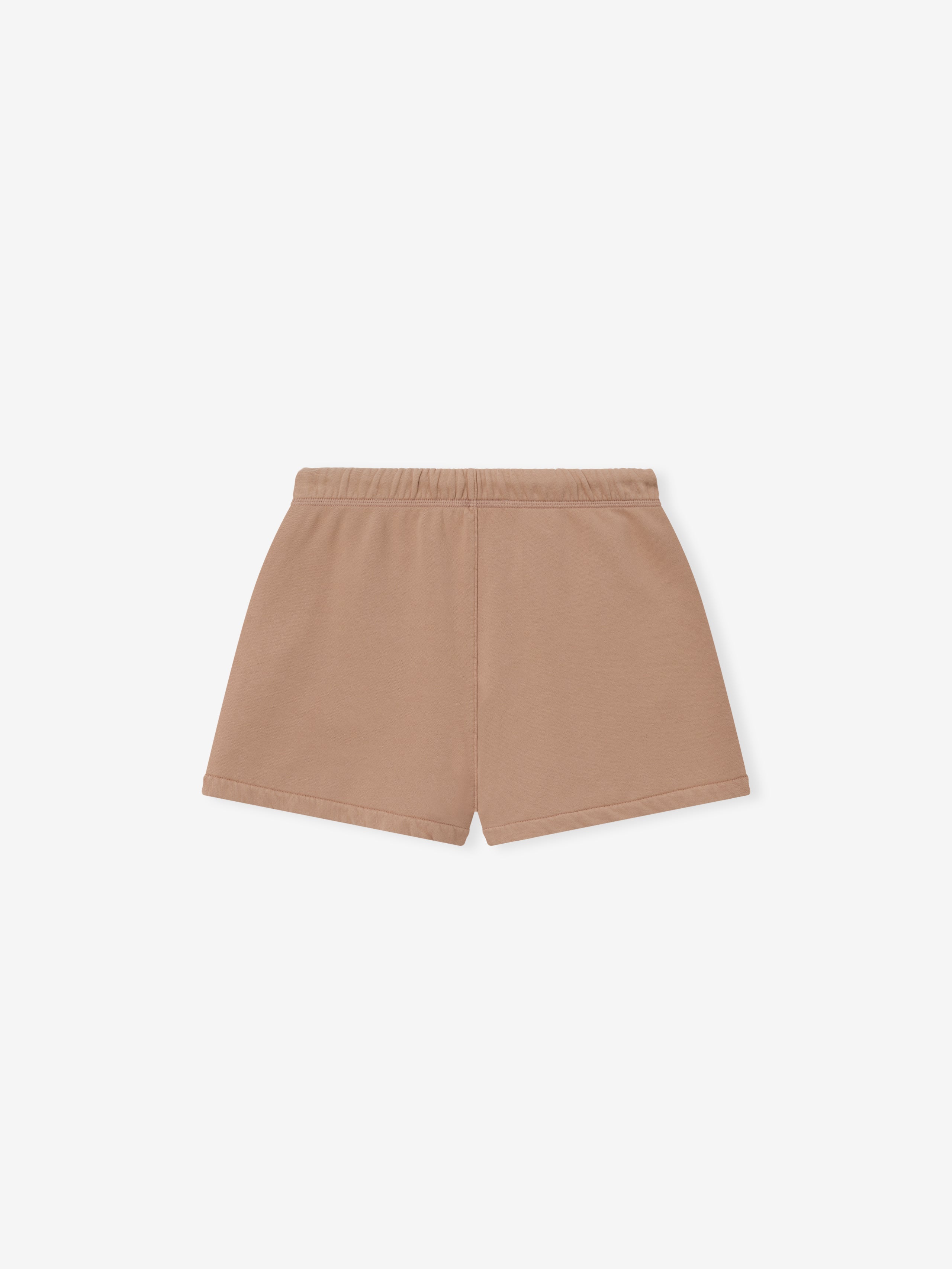 Womens Classic Fit Short in a muted ginger shade featuring an elastic waistband, clean lines, and a relaxed cut designed for comfortable casual bottoms.