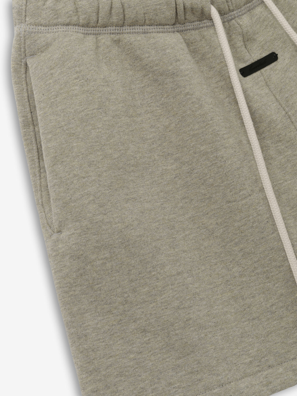 Womens Classic Fit Short in a soft muted grey-green shade featuring a comfortable elastic waistband, side pockets, and a relaxed silhouette perfect for casual bottoms.