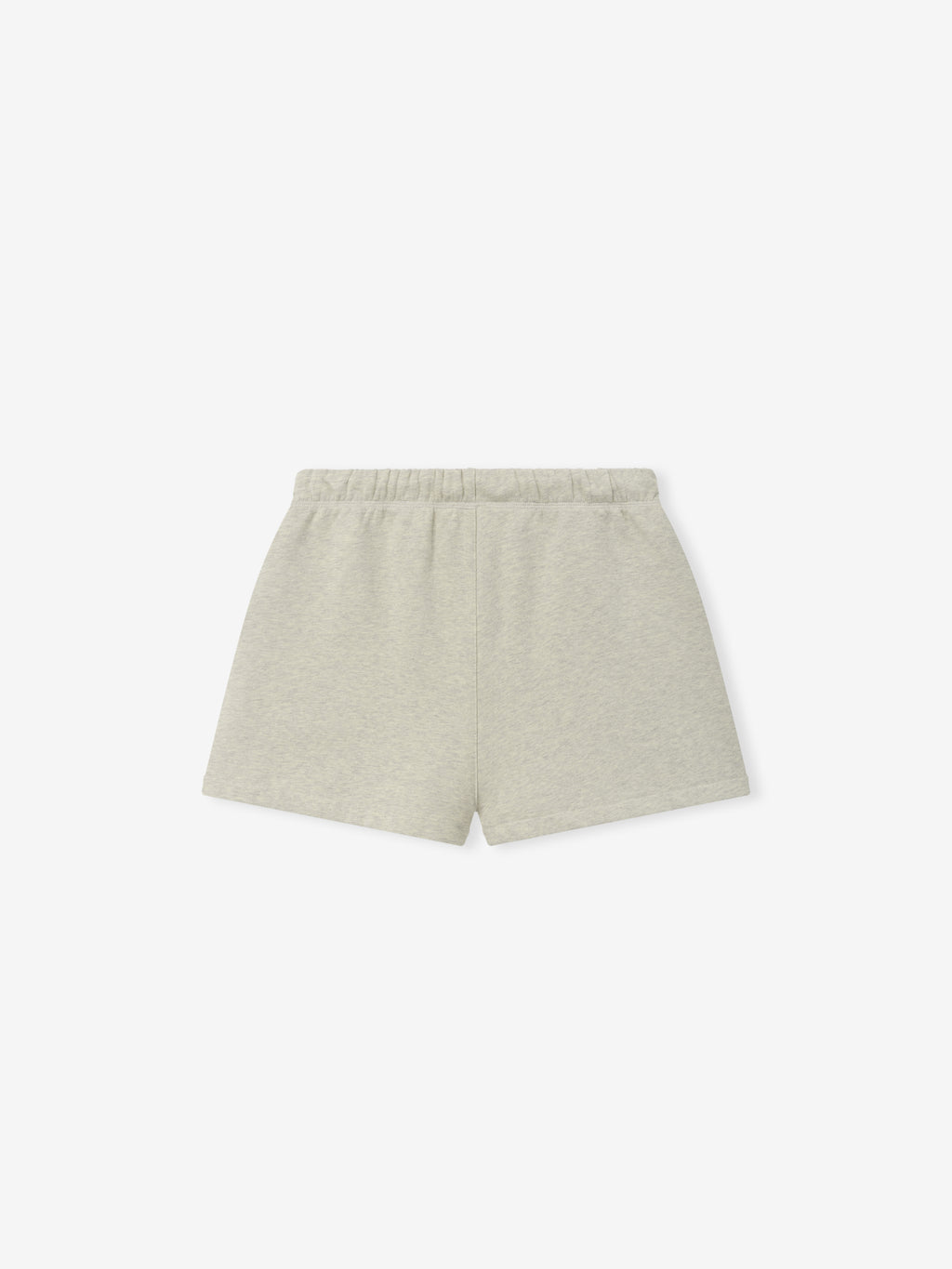 Womens Classic Fit Short in a soft washed vanilla heather shade featuring an elastic waistband, minimal stitching, and a relaxed silhouette designed for casual, comfortable bottoms.