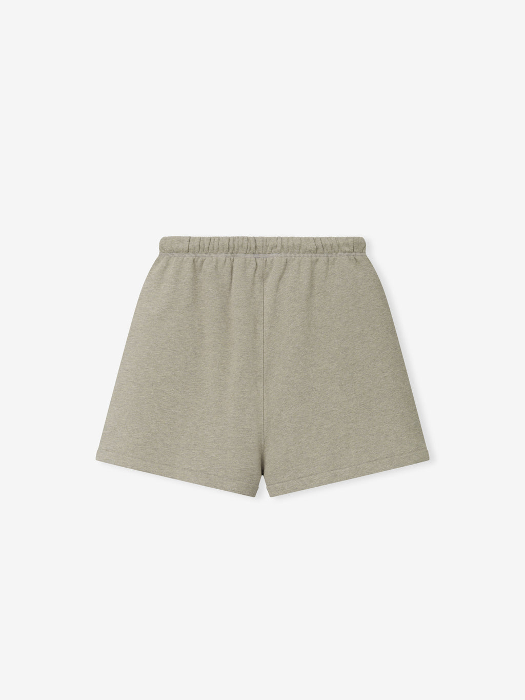 Classic Sweatshort in a soft muted seal heather tone, featuring a comfortable elastic waistband and a relaxed fit for versatile casual bottoms.