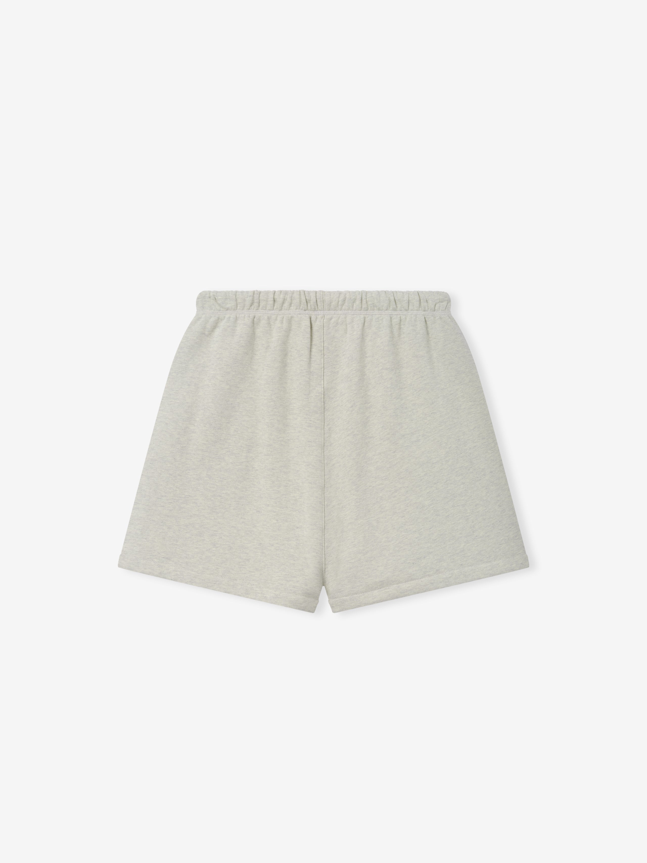 Classic Sweatshort in a soft light vanilla heather shade, designed with a comfortable elastic waistband and a relaxed silhouette for everyday casual bottoms.
