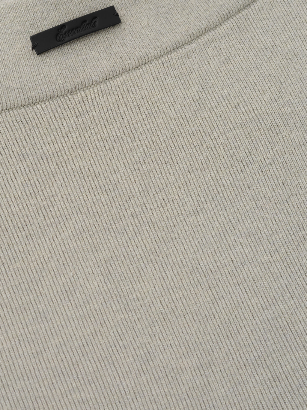 Womens Rib Knit Capri in a muted seal grey shade, showcasing finely textured ribbed fabric with a smooth, elastic waistband for a comfortable, versatile casual bottom.