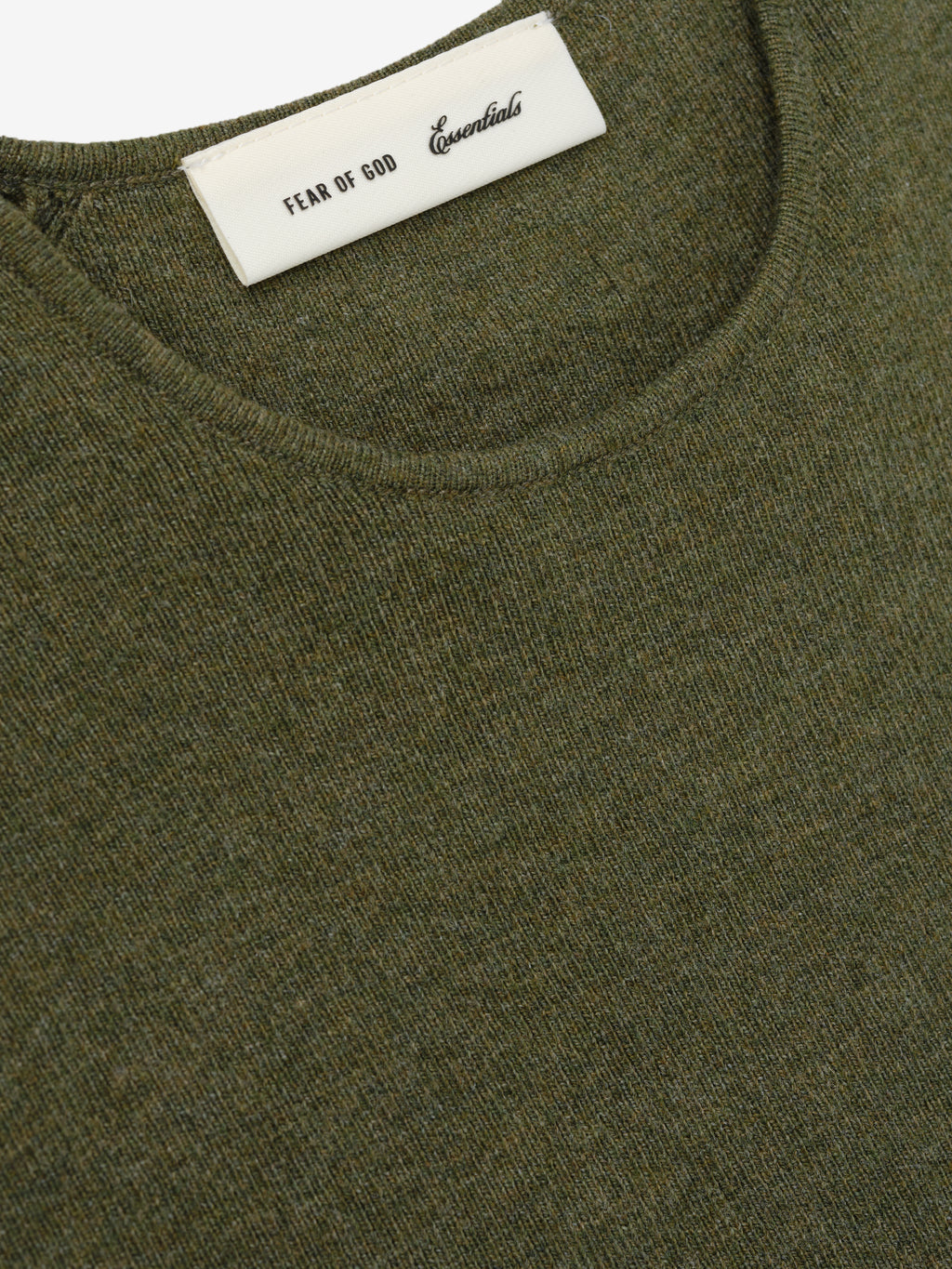Womens Rib Knit Crop Top in a deep moss green hue, featuring soft ribbed fabric with a classic round neckline for a comfortable and stylish casual layering piece.