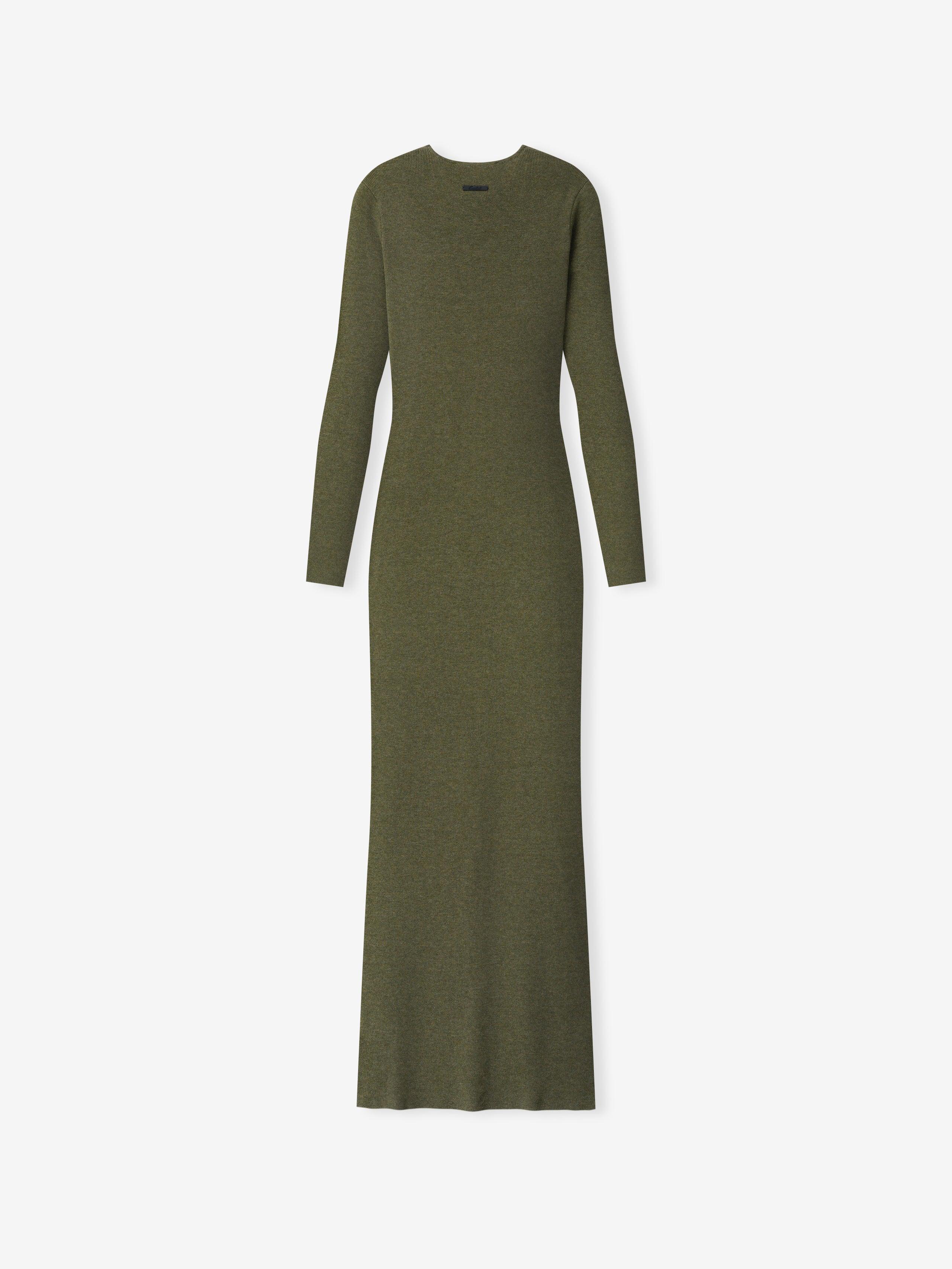 Womens Rib Knit Dress, Moss / M