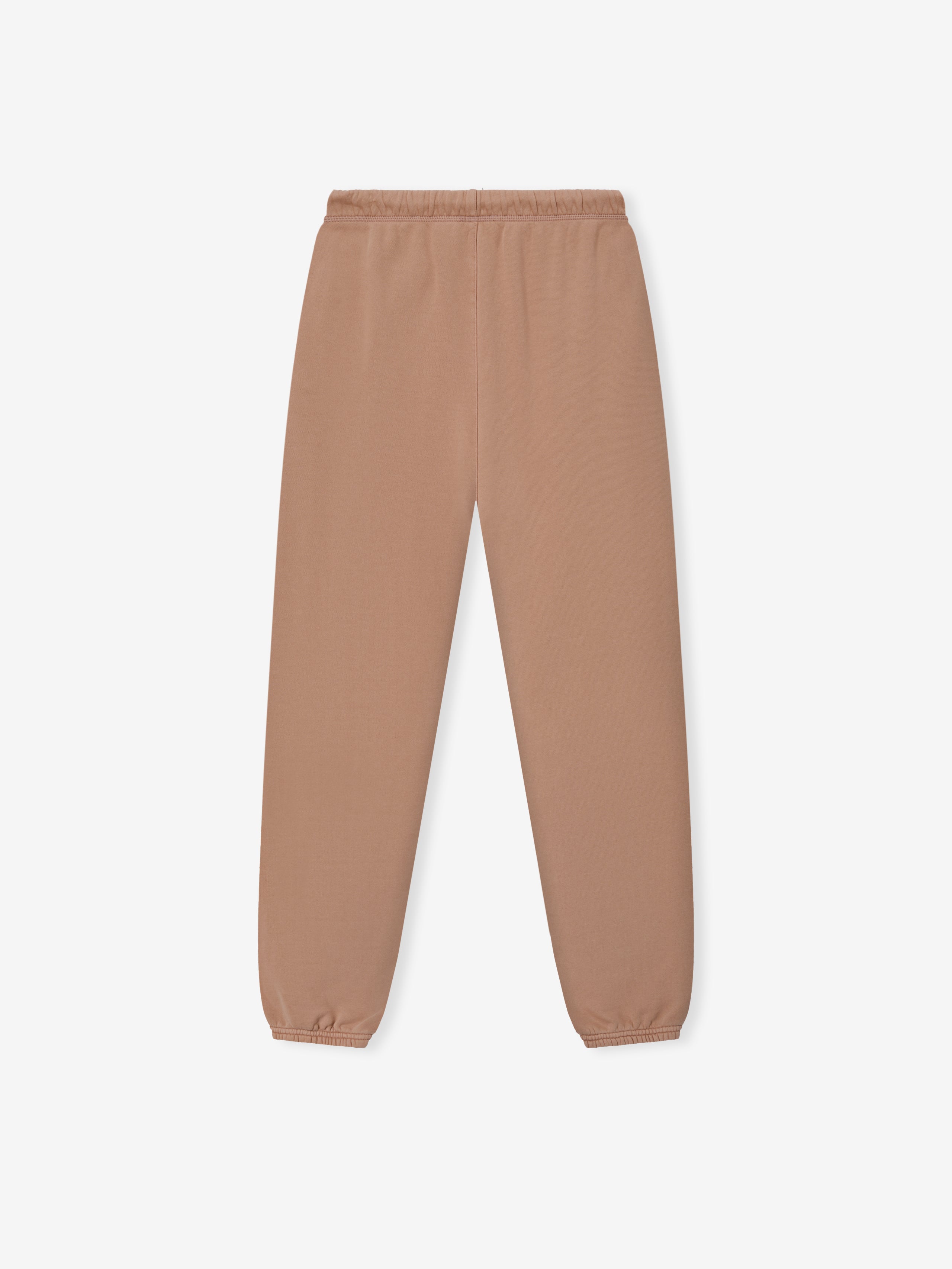 Classic Fleece Sweatpant in a warm ginger shade featuring an elastic waistband and cuffs, designed for a relaxed fit with clean lines for everyday casual bottoms.