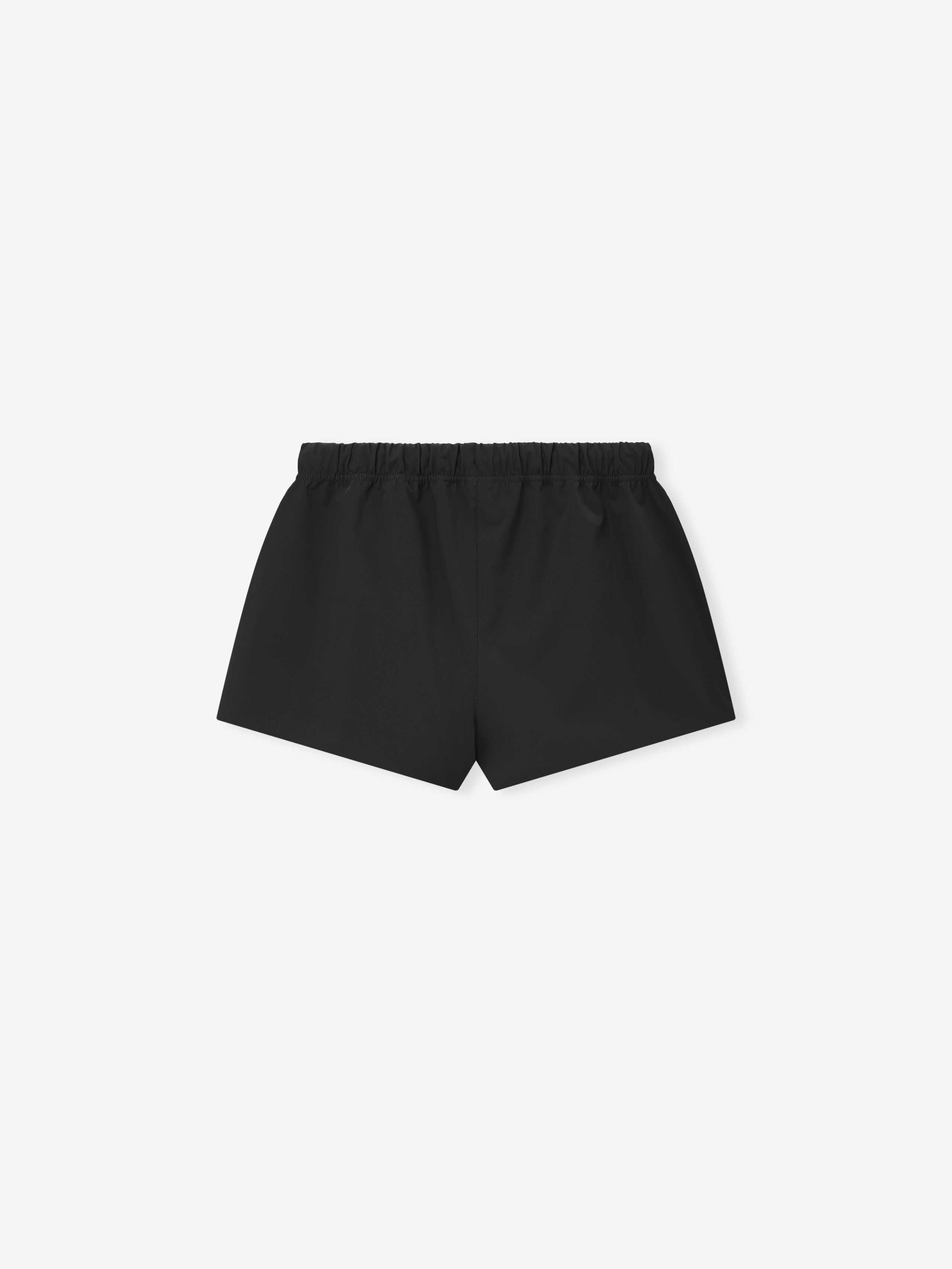 Womens Running Short in a classic black tone, designed with lightweight fabric and an elastic waistband for a comfortable, streamlined fit ideal for active or casual wear.