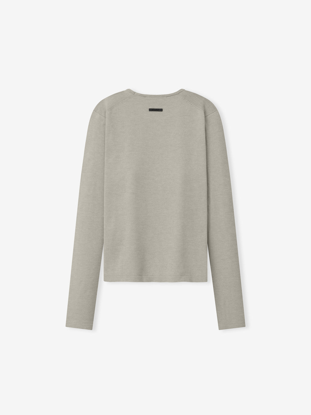 Womens Soft Knit Slim Longsleeve in a soft neutral shade, crafted from finely knit fabric with a tailored slim fit and a minimalistic design for versatile casual tops.