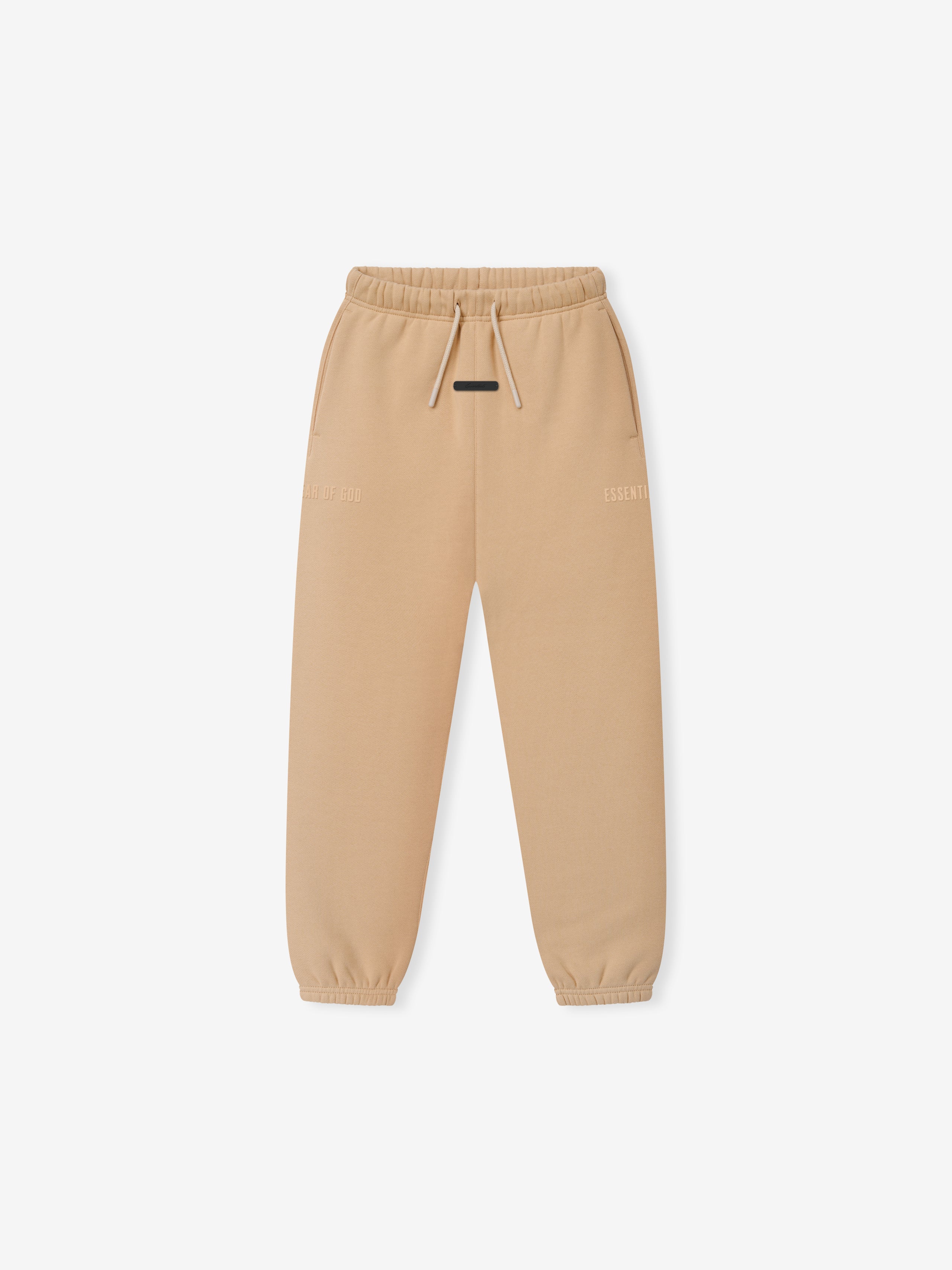 Kids Classic Fleece Sweatpant in a warm ginger tone, featuring an elastic waistband with adjustable drawstrings and cuffed ankles for a cozy, comfortable fit in kids' bottoms.