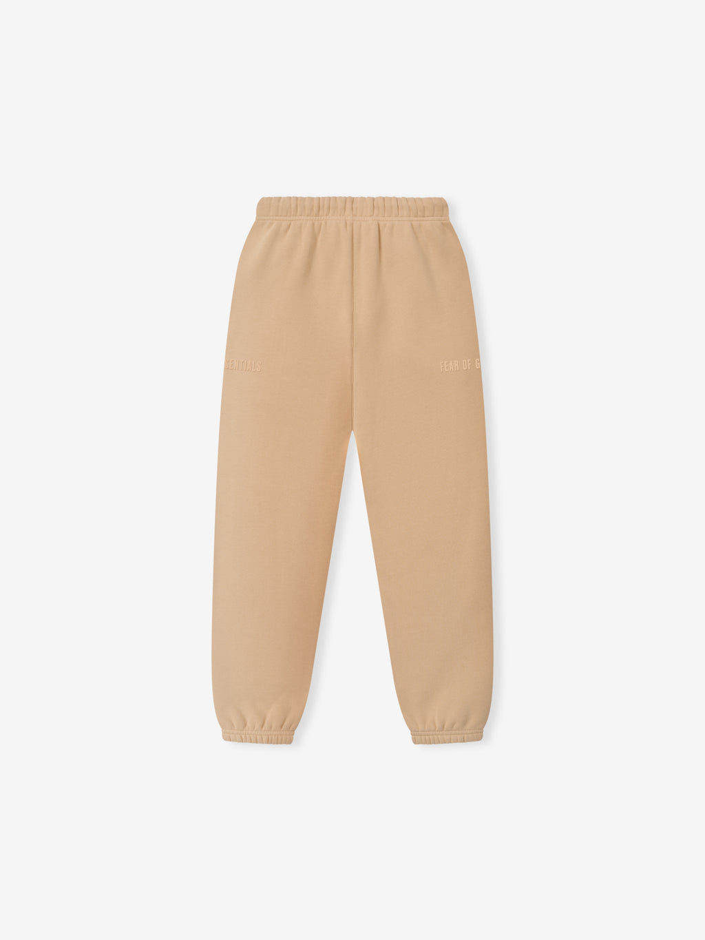 Kids Classic Fleece Sweatpant in a soft beige color, featuring an elastic waistband and cuffed ankles for a snug and comfortable fit in kids' bottoms.