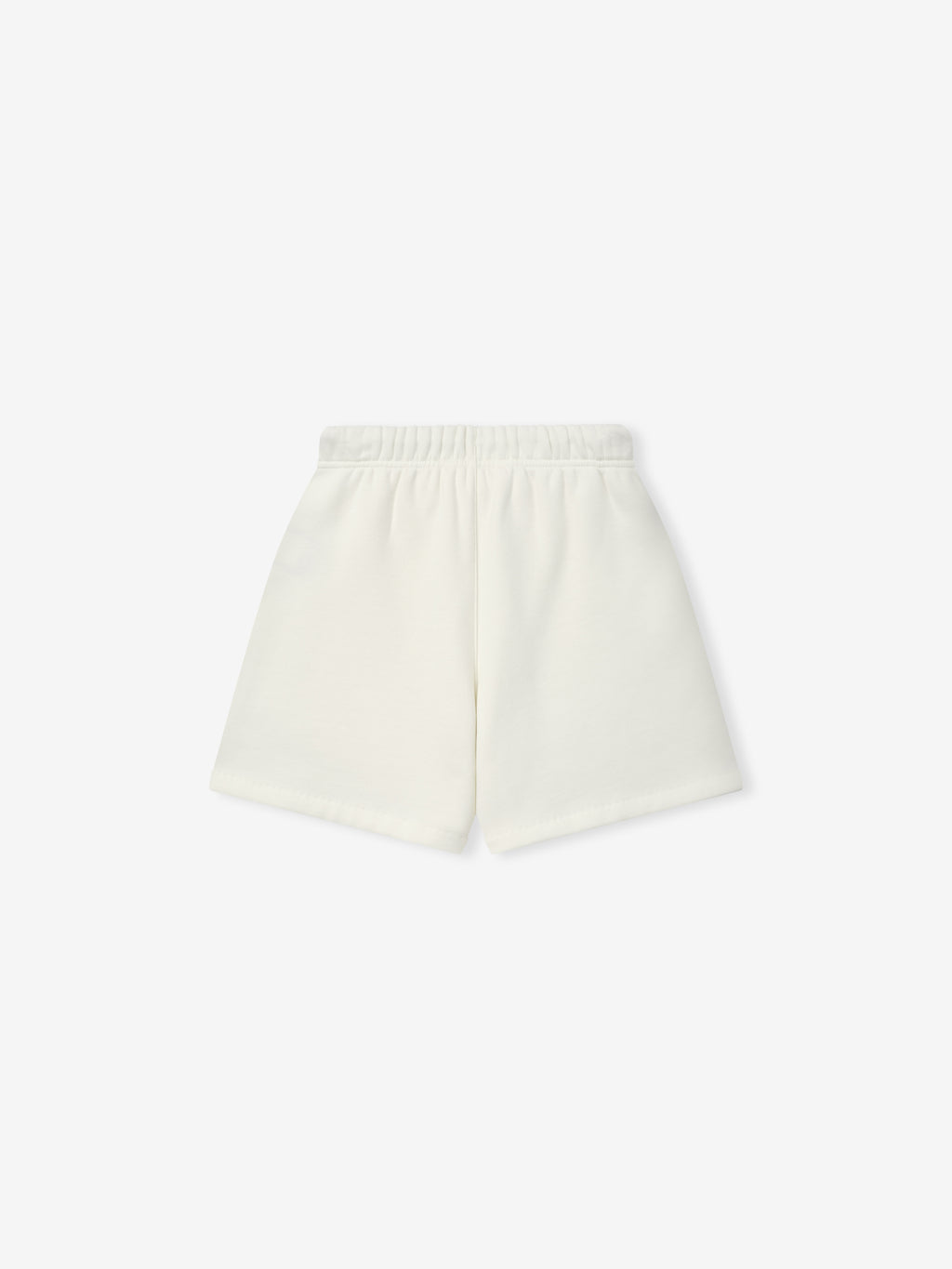 Kids Classic Sweatshort in a soft ivory color, featuring a relaxed fit with an elastic waistband designed for comfortable, casual kids bottoms.