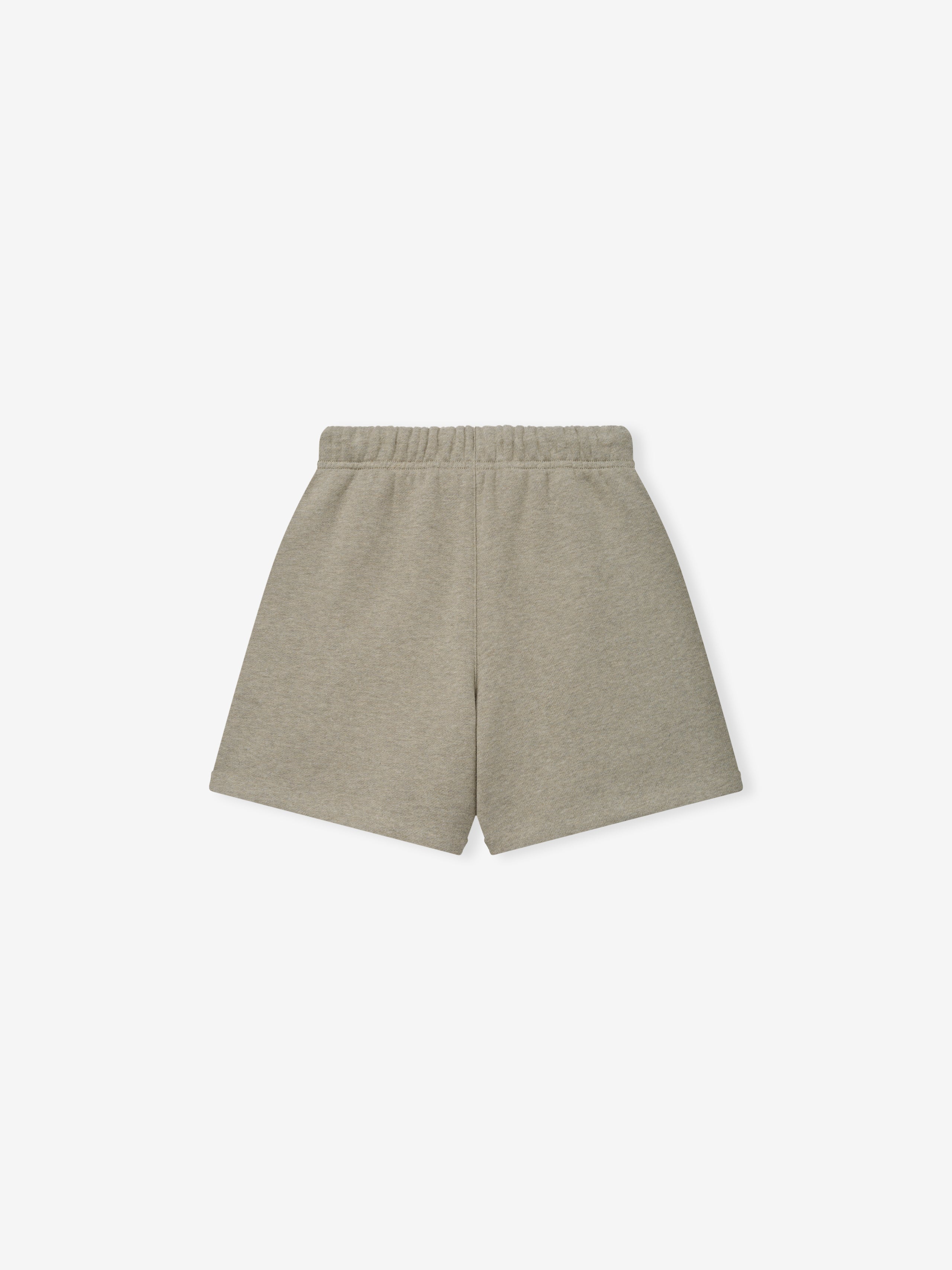 Kids Classic Sweatshort in a soft muted grey tone, featuring a cozy elastic waistband for easy wear and a relaxed silhouette perfect for casual kids bottoms.