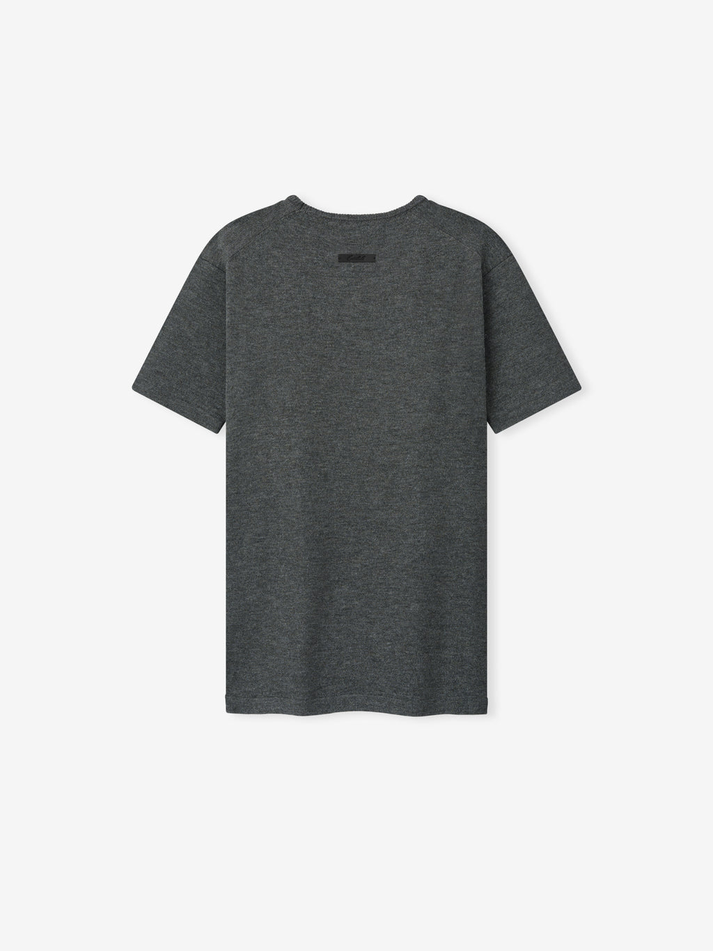 Womens Soft Knit Slim Classic Tee in a dark iron grey hue, featuring a soft knit fabric with a clean round neckline and a slim, streamlined silhouette for everyday casual wear.