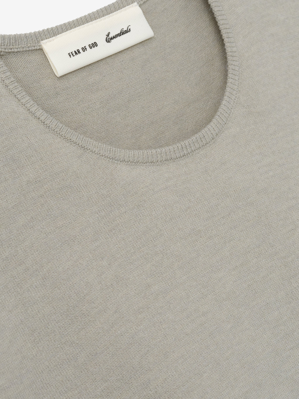 Womens Soft Knit Slim Classic Tee in a muted neutral shade, featuring fine knit fabric with a smooth round neckline and a slim fit tailored for everyday casual tops.