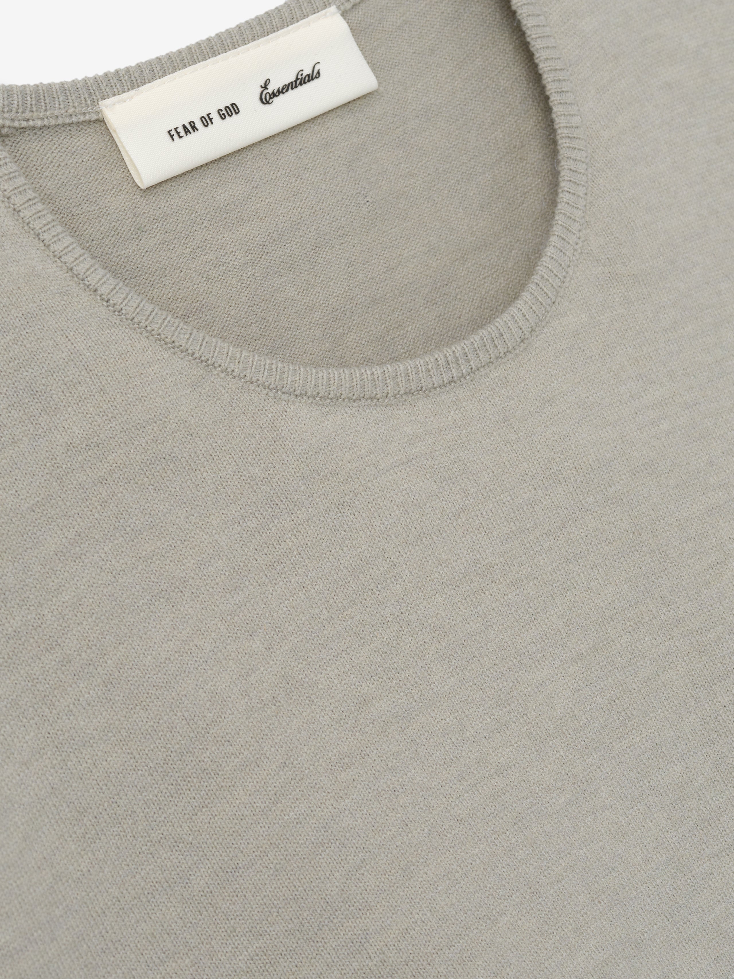 Womens Soft Knit Slim Classic Tee in a muted neutral shade, featuring fine knit fabric with a smooth round neckline and a slim fit tailored for everyday casual tops.