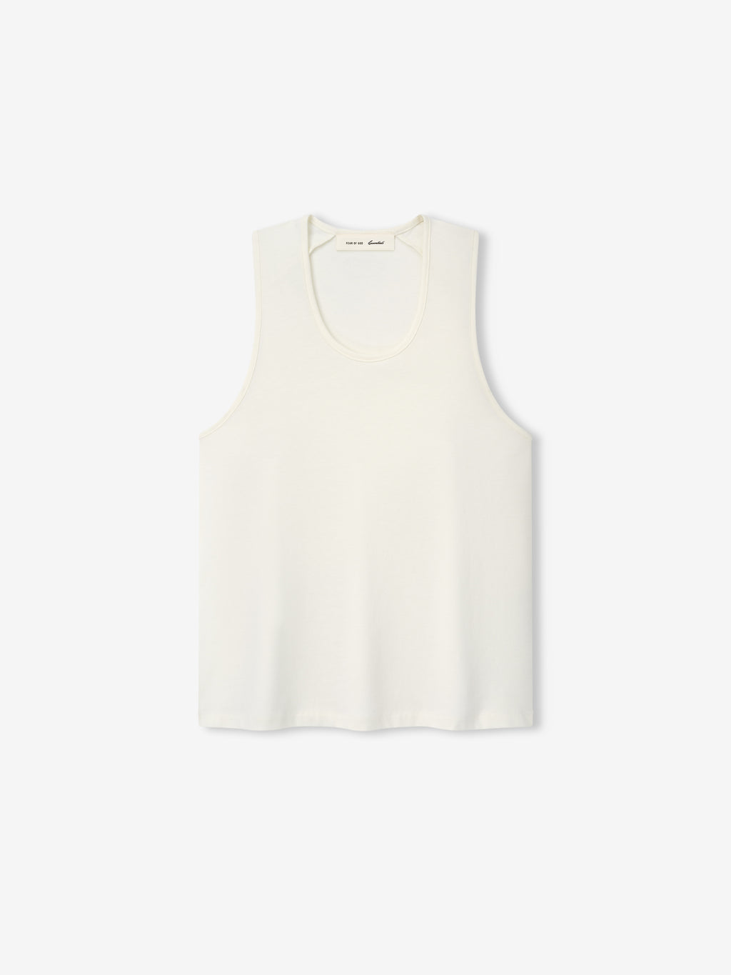 Womens Tri-Blend Classic Tank in a soft ivory shade, featuring a smooth fabric with a relaxed fit and scoop neckline, designed for comfortable casual tops.