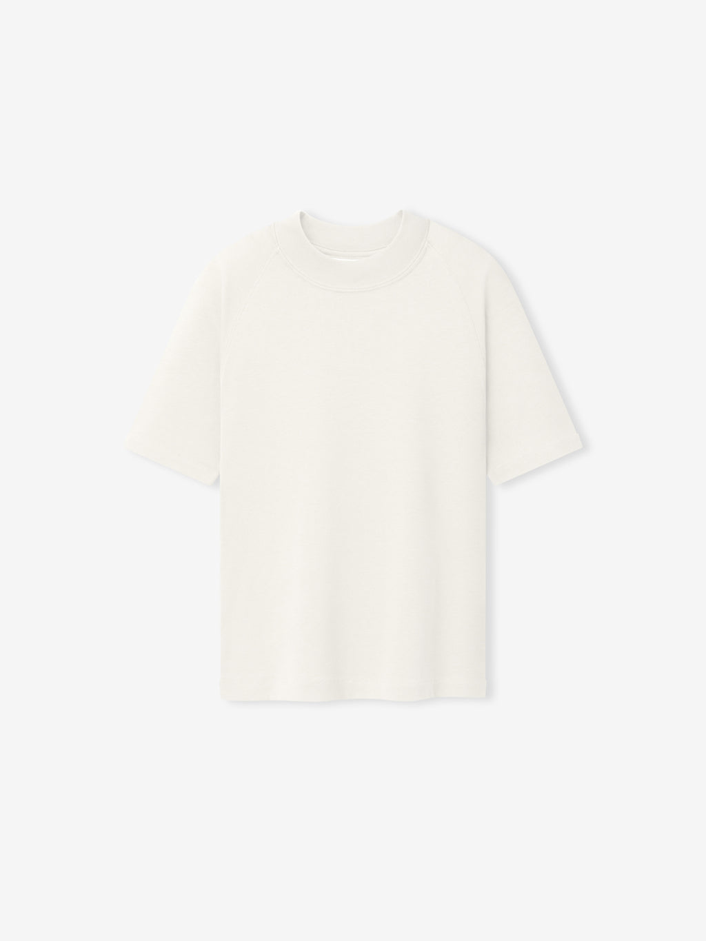 Womens Tri-Blend Shrunken Baseball Tee in a soft ivory shade featuring a relaxed fit with a crew neckline and short sleeves, designed as a comfortable casual top.