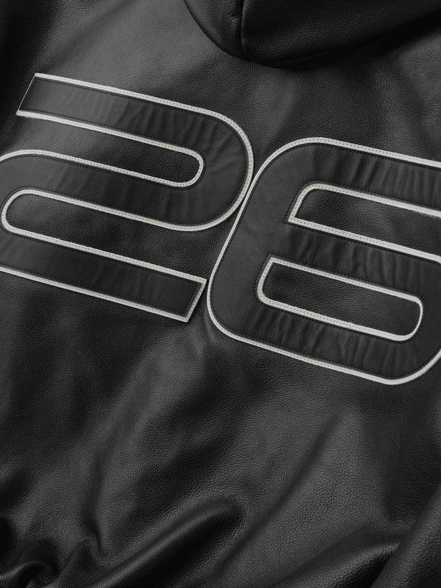 Vanson Essentials Leather Hooded Bomber Black / XS view 7