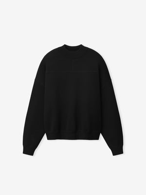 Merino Double Knit Mockneck Sweater