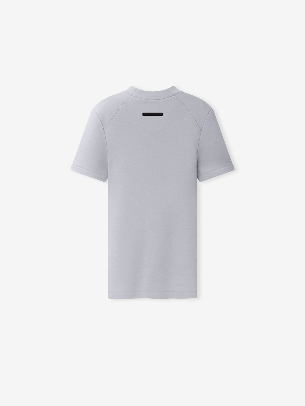 Womens Tight Tee in light gray displayed flat with a crew neckline short sleeves straight hem and small black chest label against a pale background as Tops