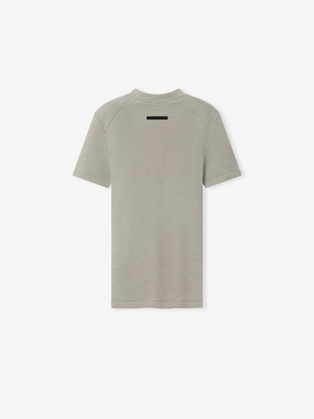 Womens Tight Tee in light gray shown flat with a crew neckline short sleeves straight hem and subtle black chest label against a pale background as Tops