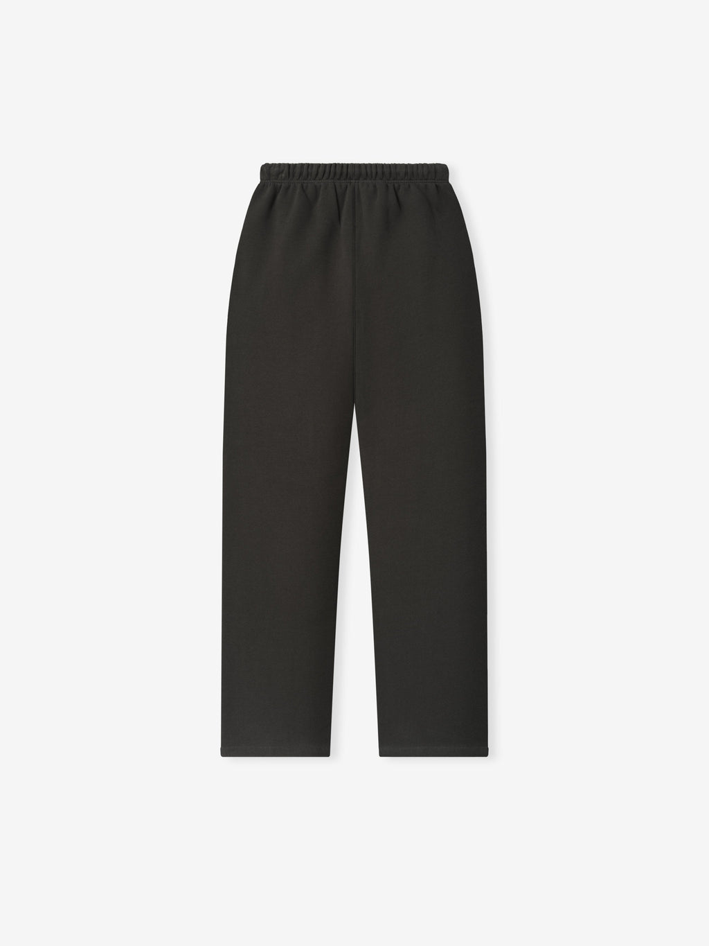 Womens Slim Sweatpant in black displayed flat with an elastic waistband streamlined slim legs and clean hems against a pale background as Bottoms