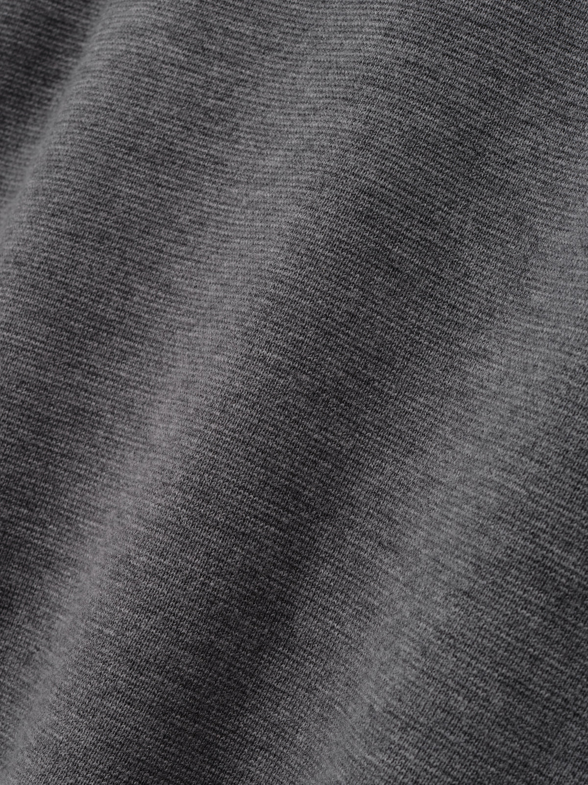 Merino Knit Mockneck Tee in gray shown in close detail with fine knit texture and a soft heathered finish as Tops