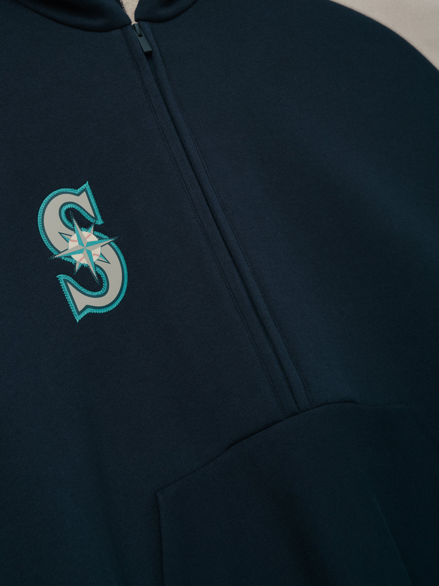 Mariners Raglan Half Zip Sport Hoodie Dark Sapphire / XS view 3