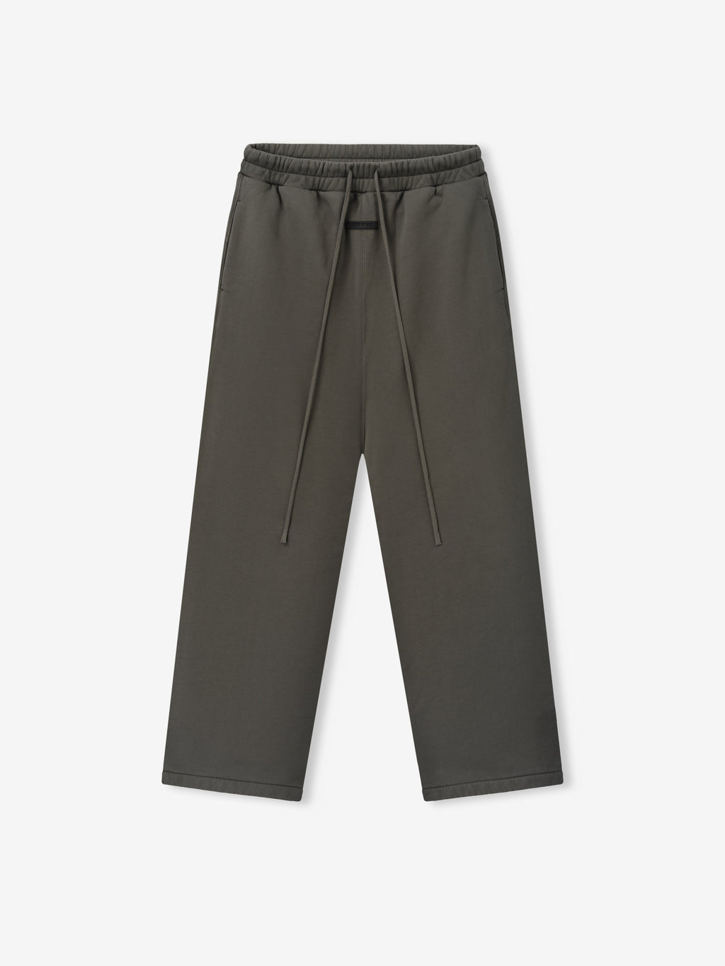 Wide Leg Sweatpants in dark charcoal with a wide relaxed silhouette elastic drawstring waist and straight hems displayed flat as Bottoms