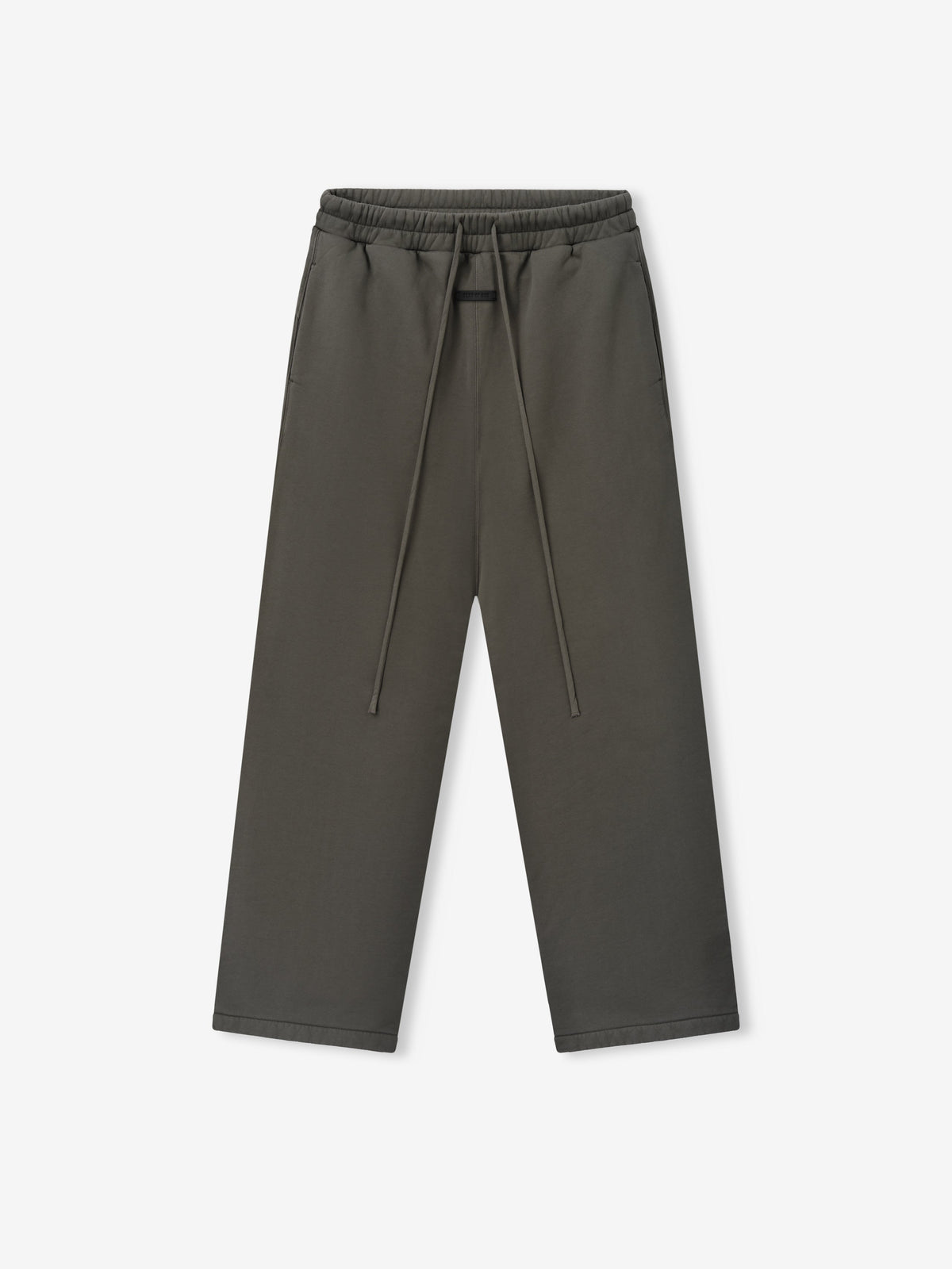 Wide Leg Sweatpants in dark charcoal with a wide relaxed silhouette elastic drawstring waist and straight hems displayed flat as Bottoms