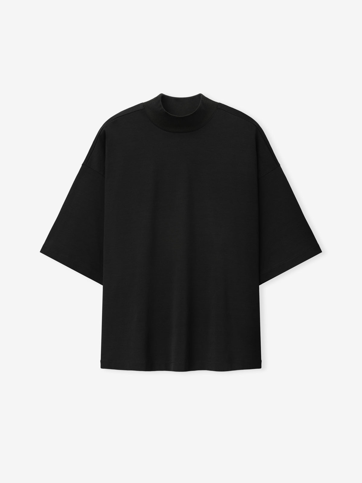 Cotton Rayon Mockneck Short Sleeve Tee