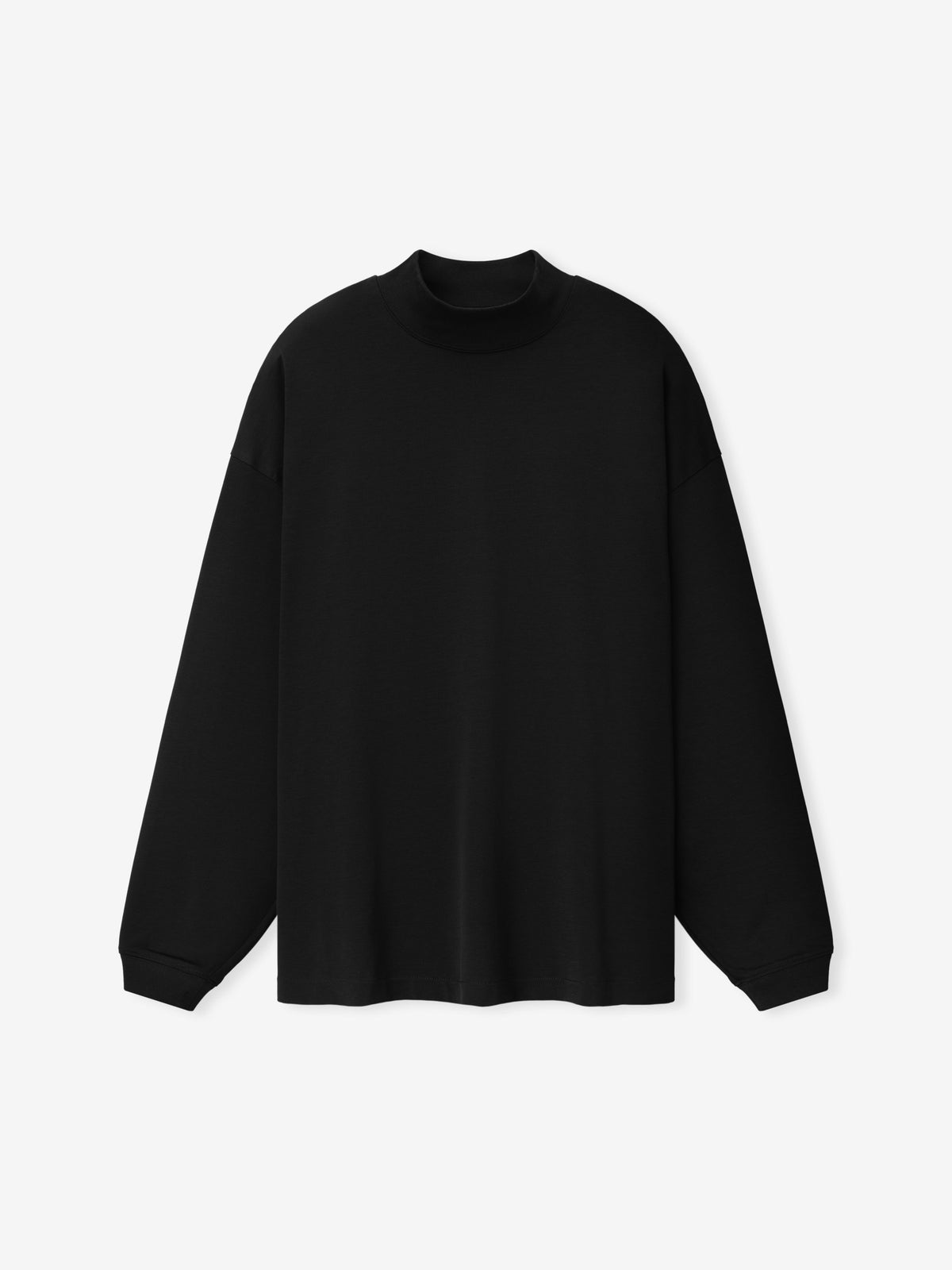 Cotton Rayon Mockneck Long Sleeve Tee