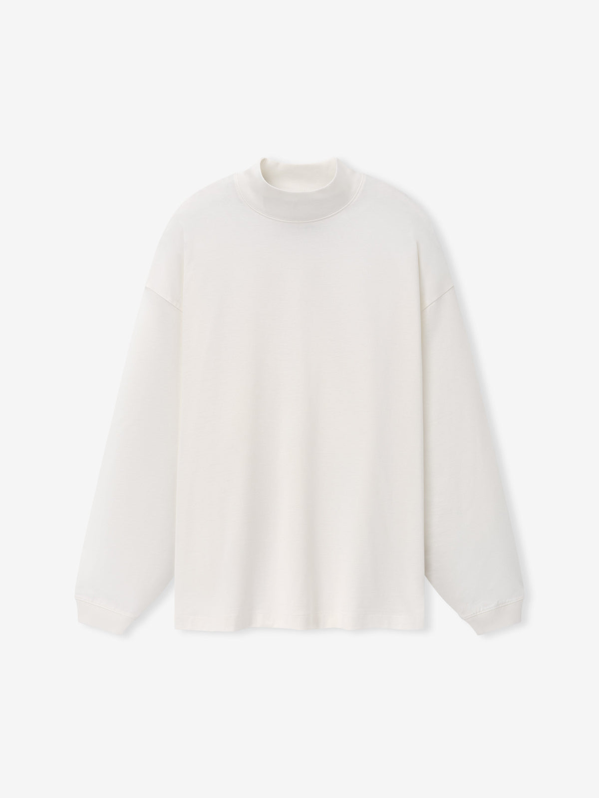 Cotton Rayon Mockneck Long Sleeve Tee