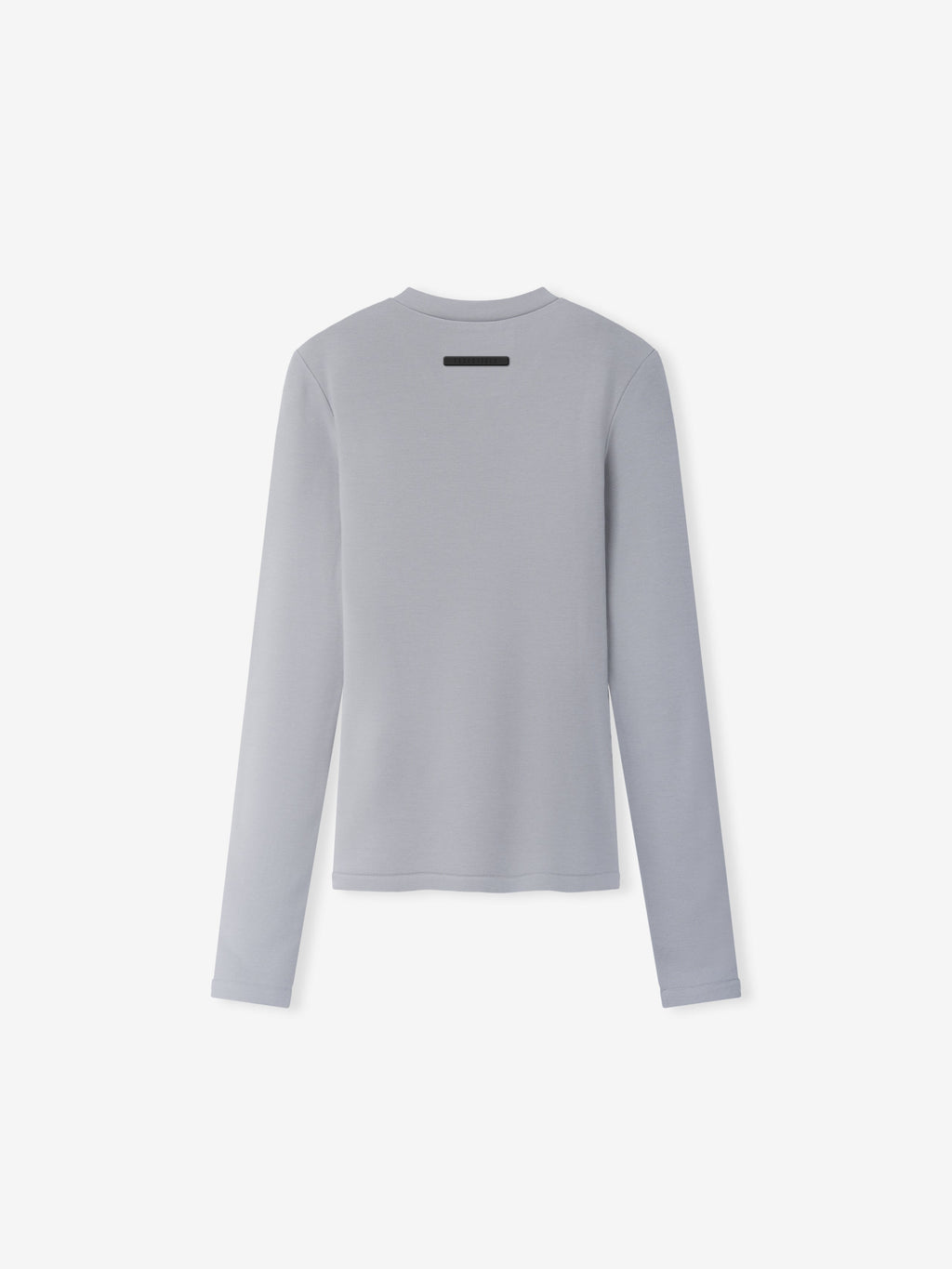 Womens Longsleeve V-Neck in light grey shown flat with a fitted silhouette long sleeves and subtle chest branding on a plain background as Tops
