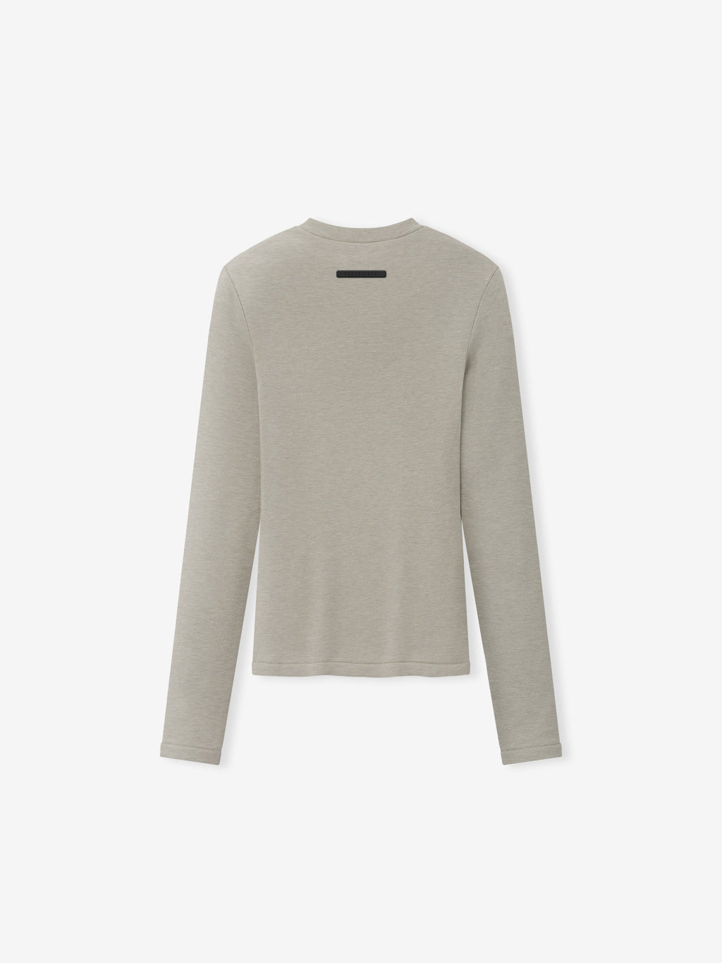 Womens Longsleeve V-Neck in light grey displayed flat with a fitted shape long sleeves and subtle chest branding against a plain background as Tops